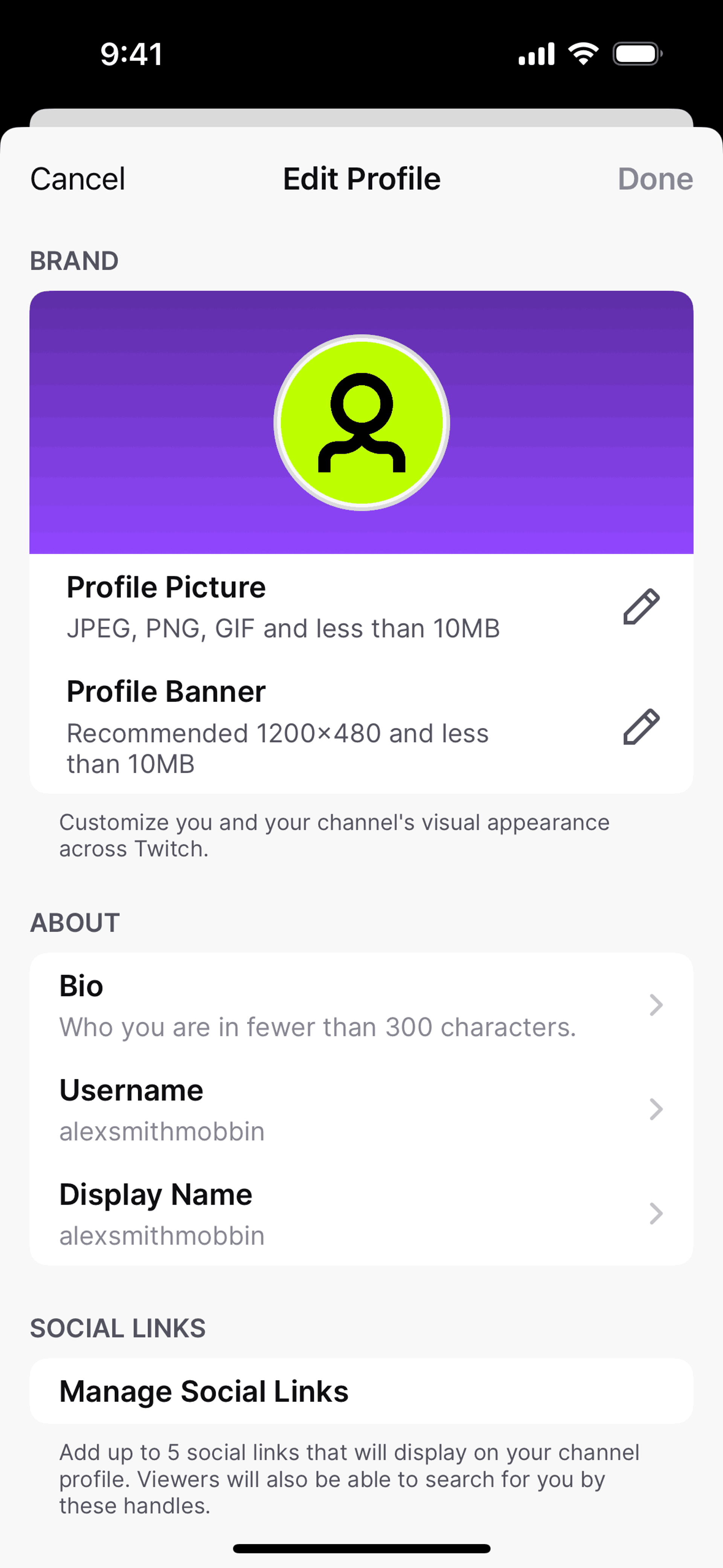 Twitch iOS Photo & Video interface screenshot 15