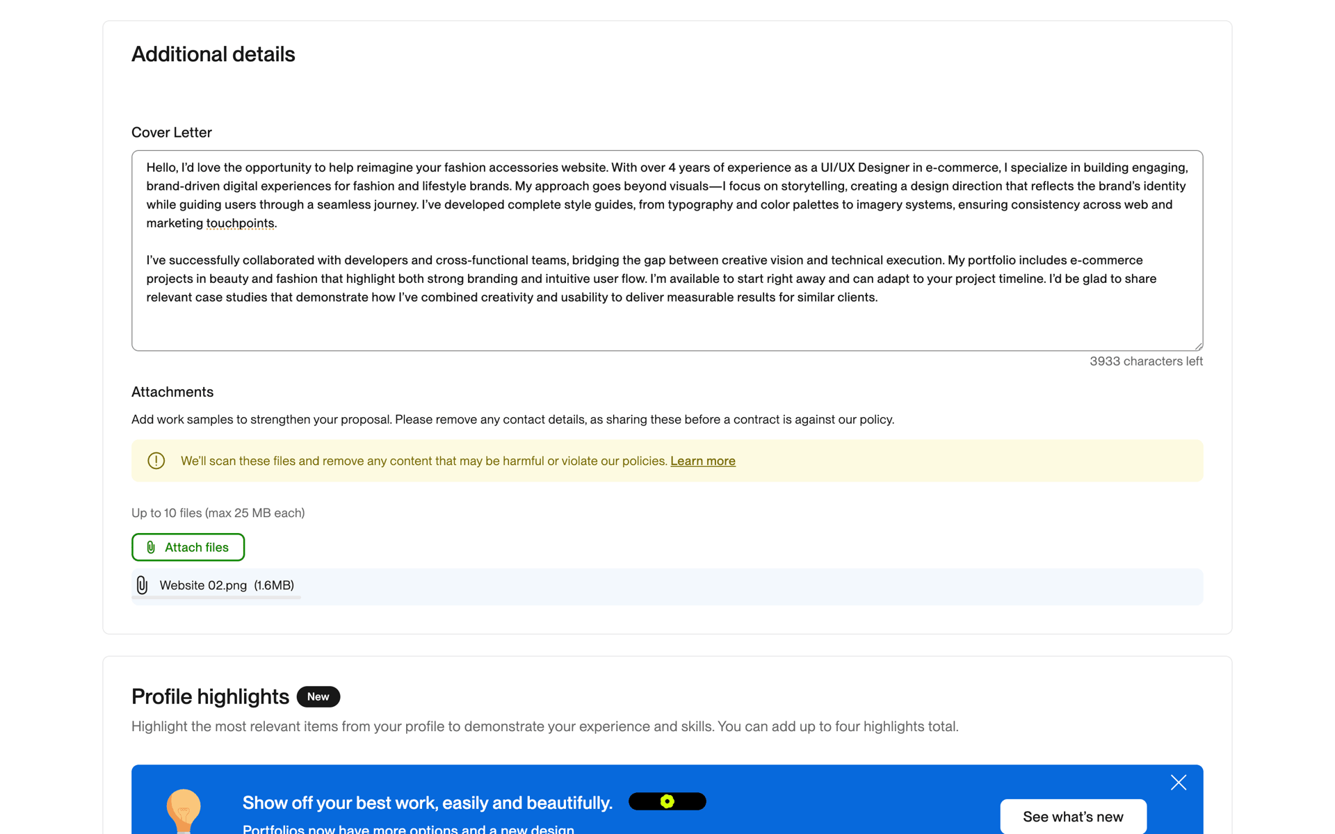 Upwork Web Business interface screenshot 6