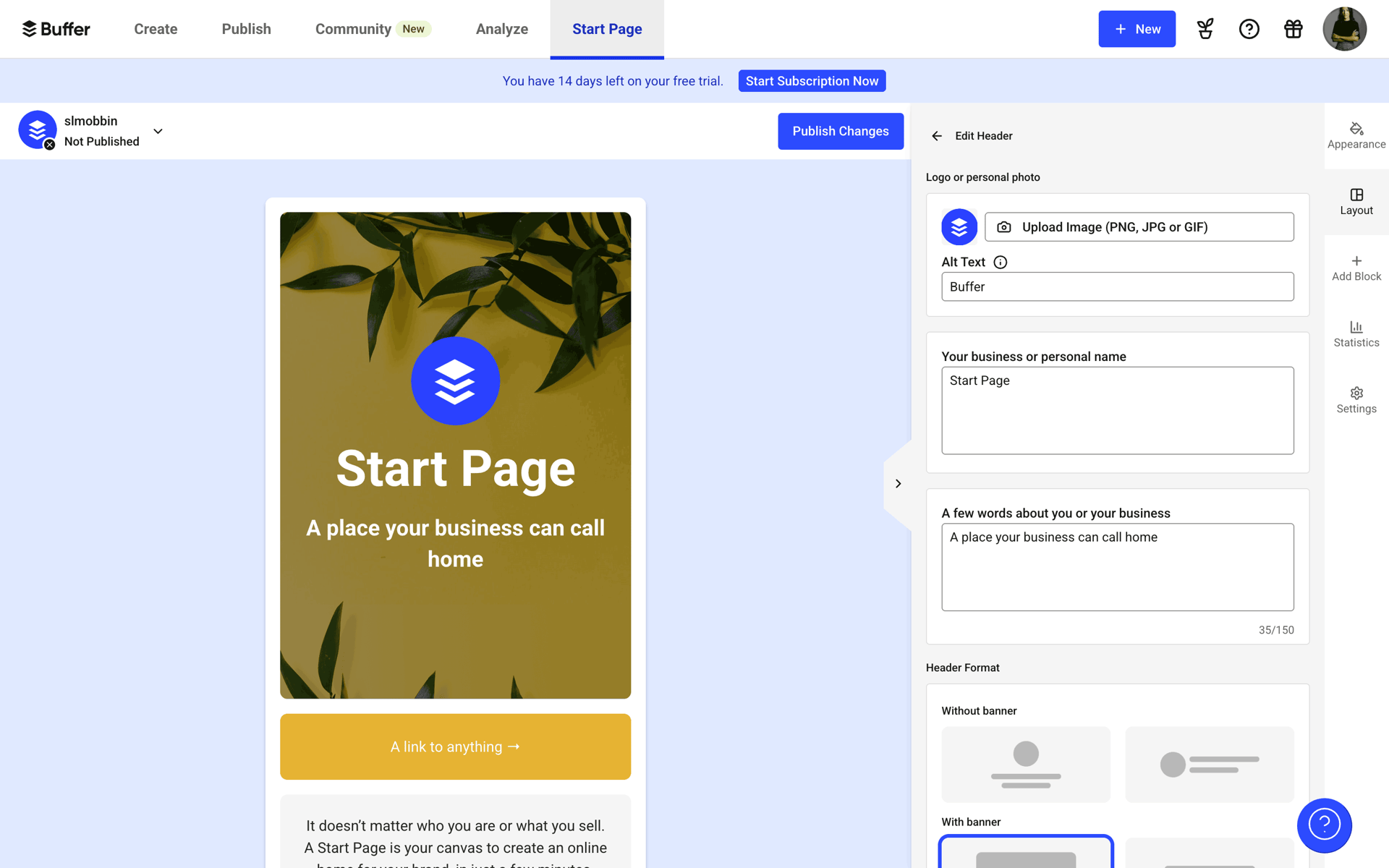 Buffer Web Business interface screenshot 6