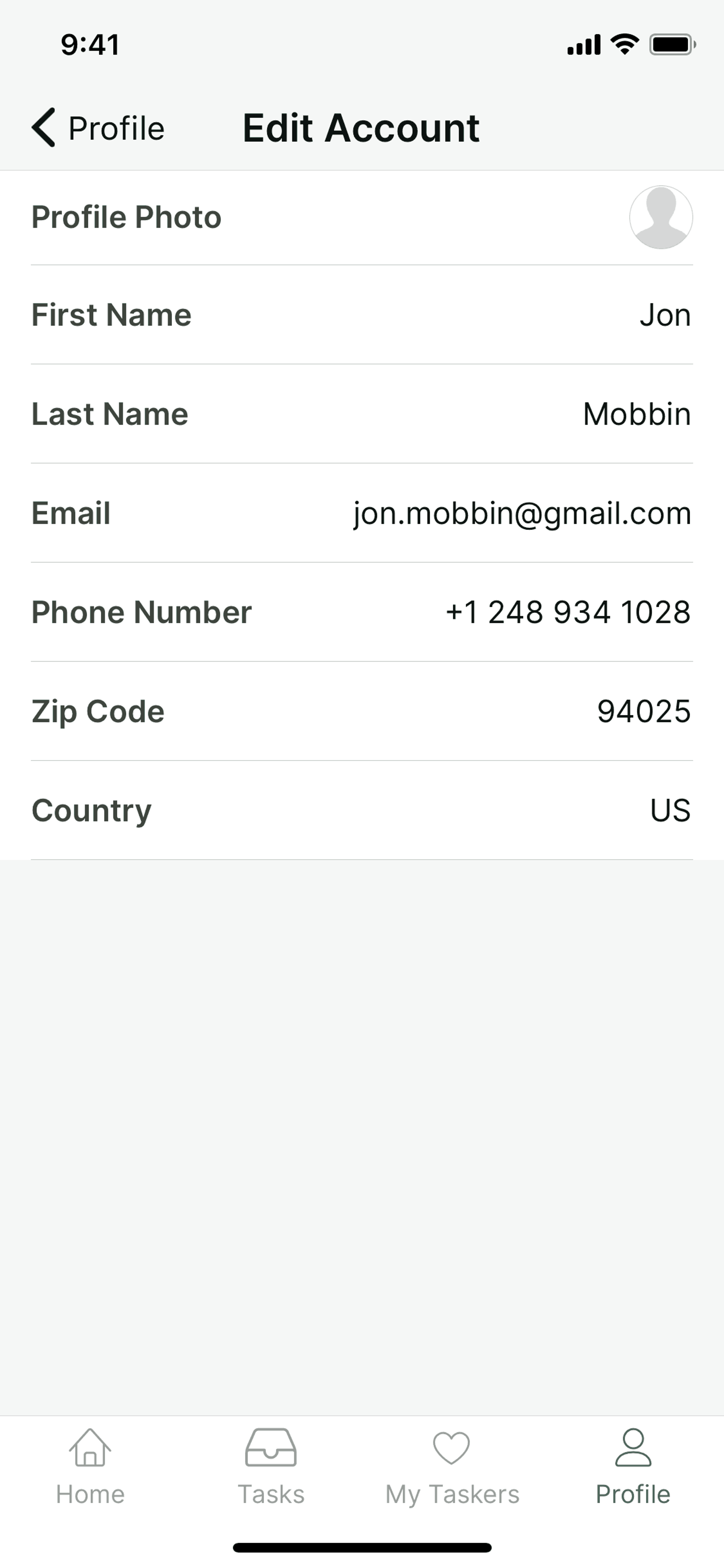 TaskRabbit iOS Lifestyle interface screenshot 9