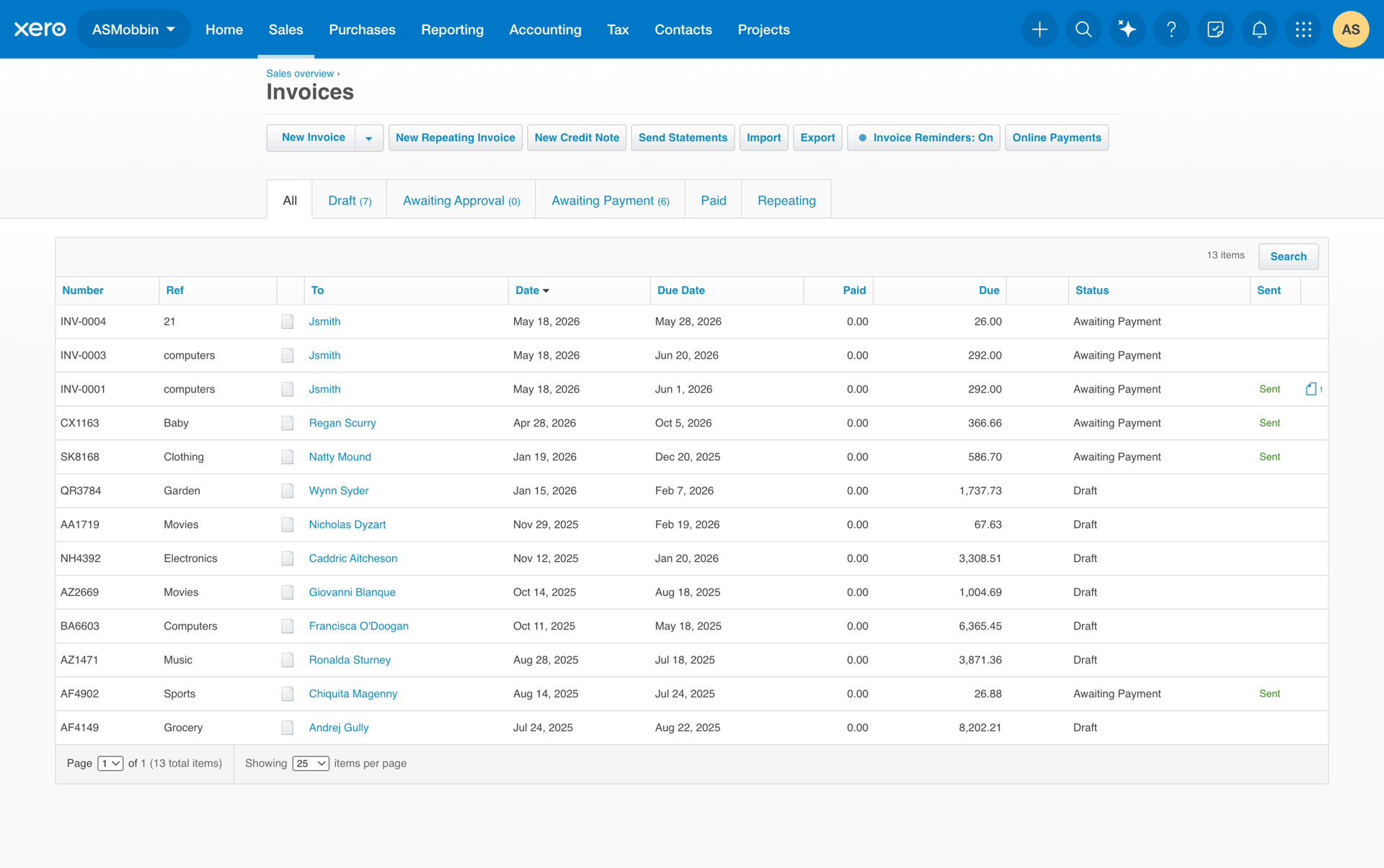 Xero Web Business interface screenshot 9