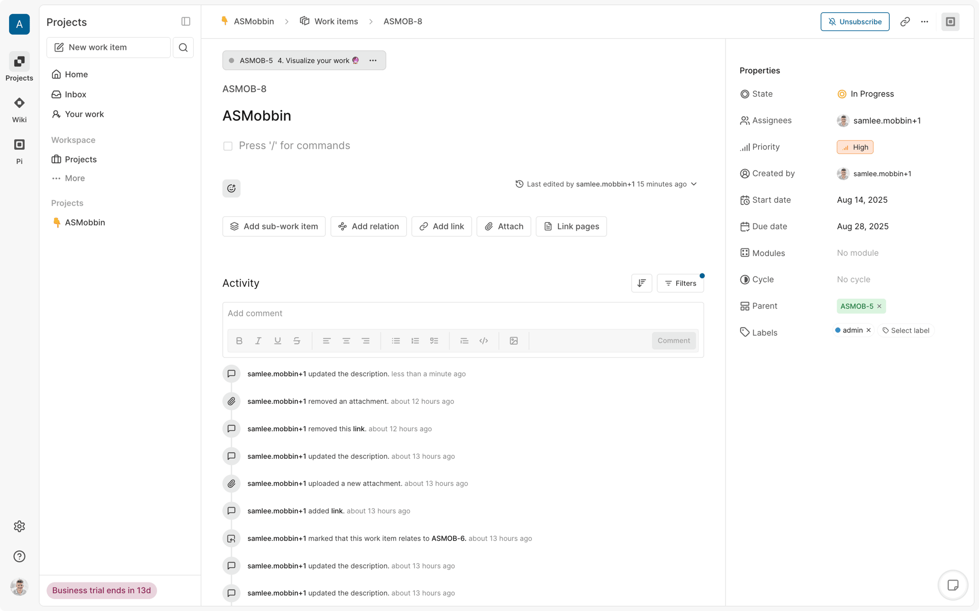 Plane Web Business interface screenshot 9
