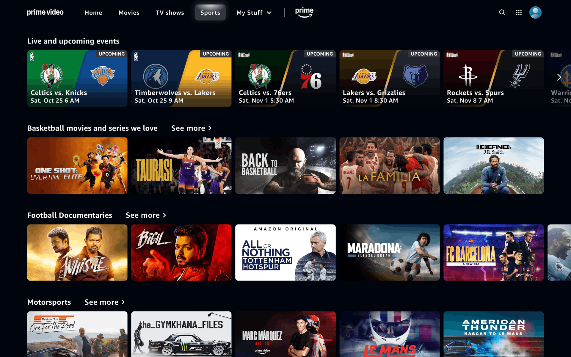 Prime Video Web Entertainment interface screenshot 18