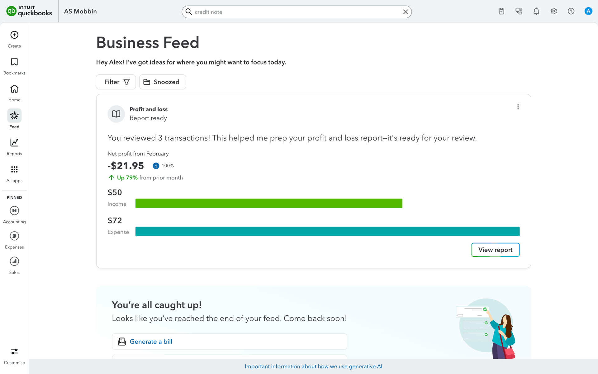QuickBooks Web accounting interface screenshot 17