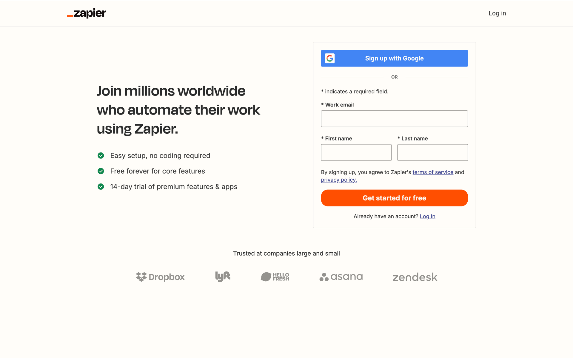 Zapier Web Productivity interface screenshot 6