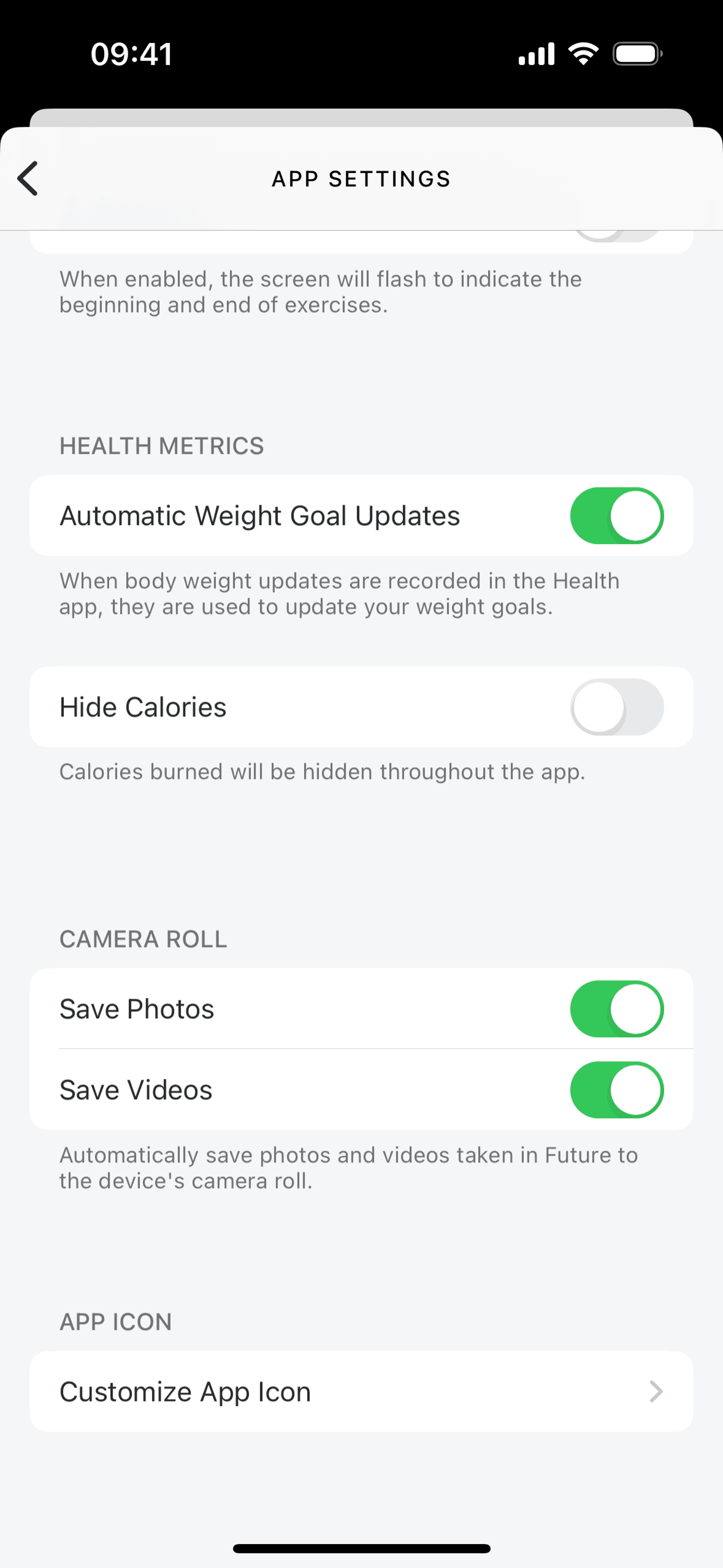 Future iOS Sports interface screenshot 2