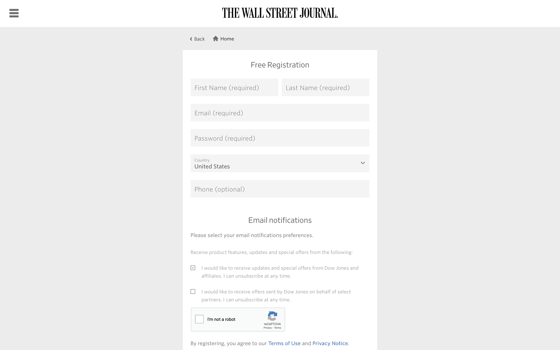 WSJ Web News interface screenshot 18