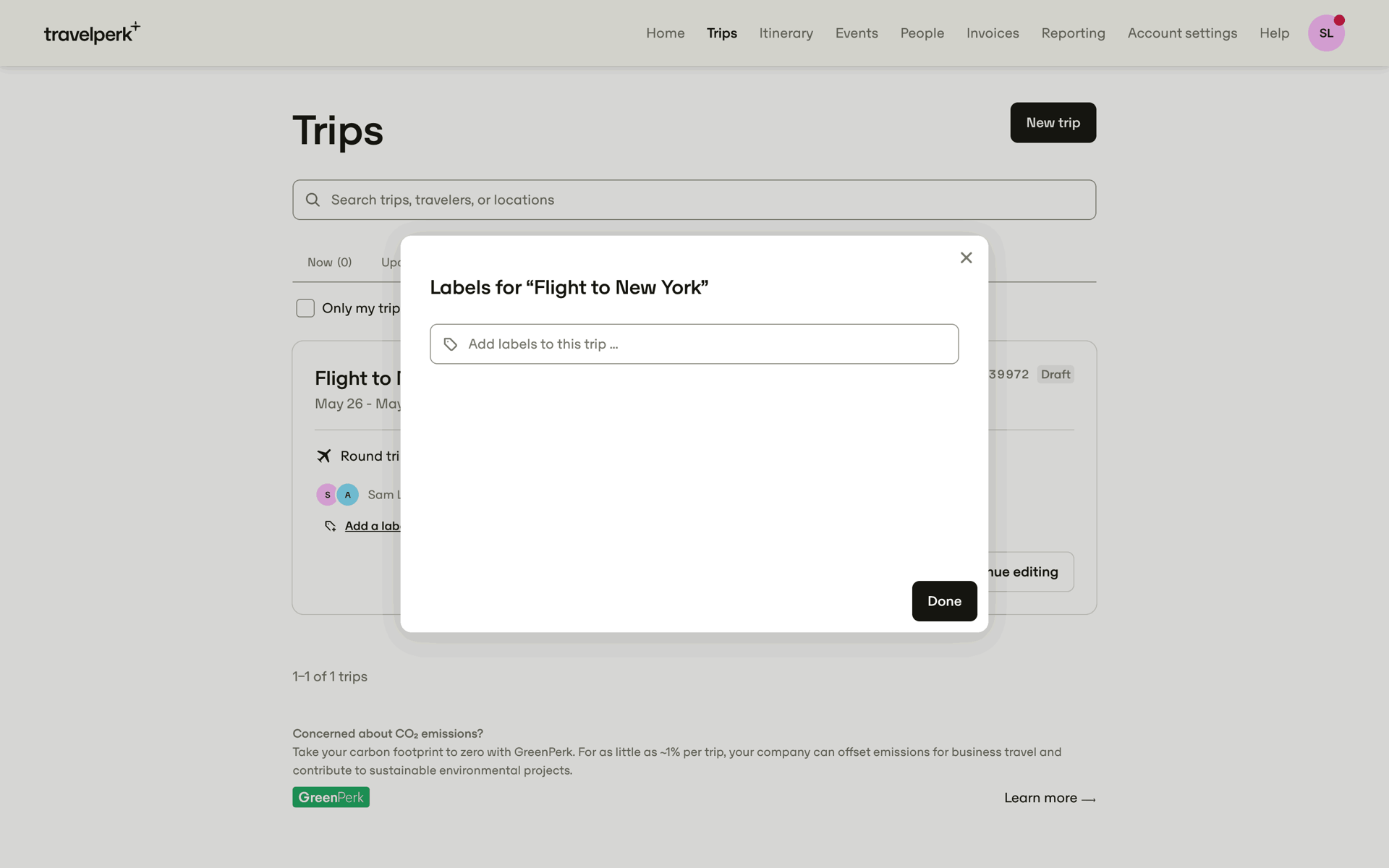 TravelPerk Web Travel & Transportation interface screenshot 10