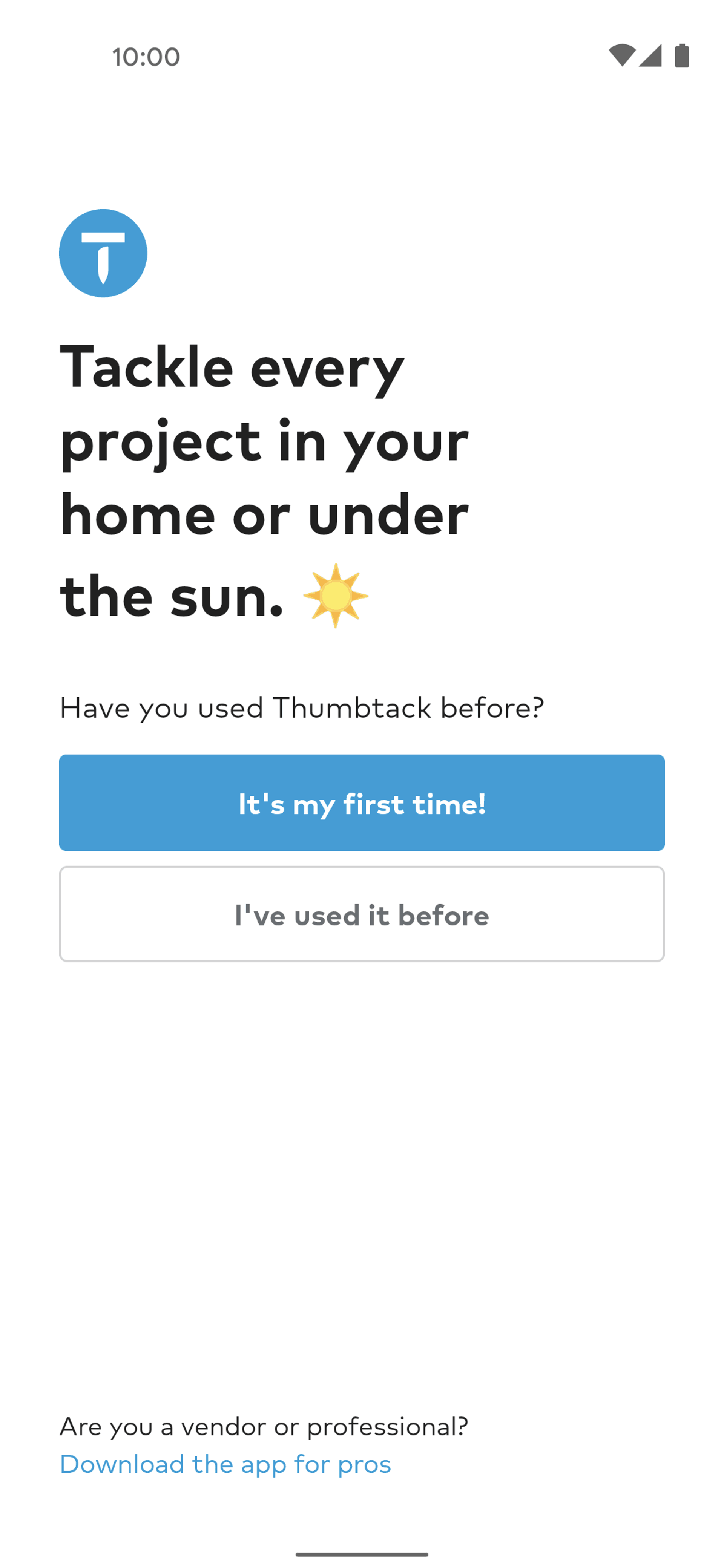 Thumbtack Android Lifestyle interface screenshot 5
