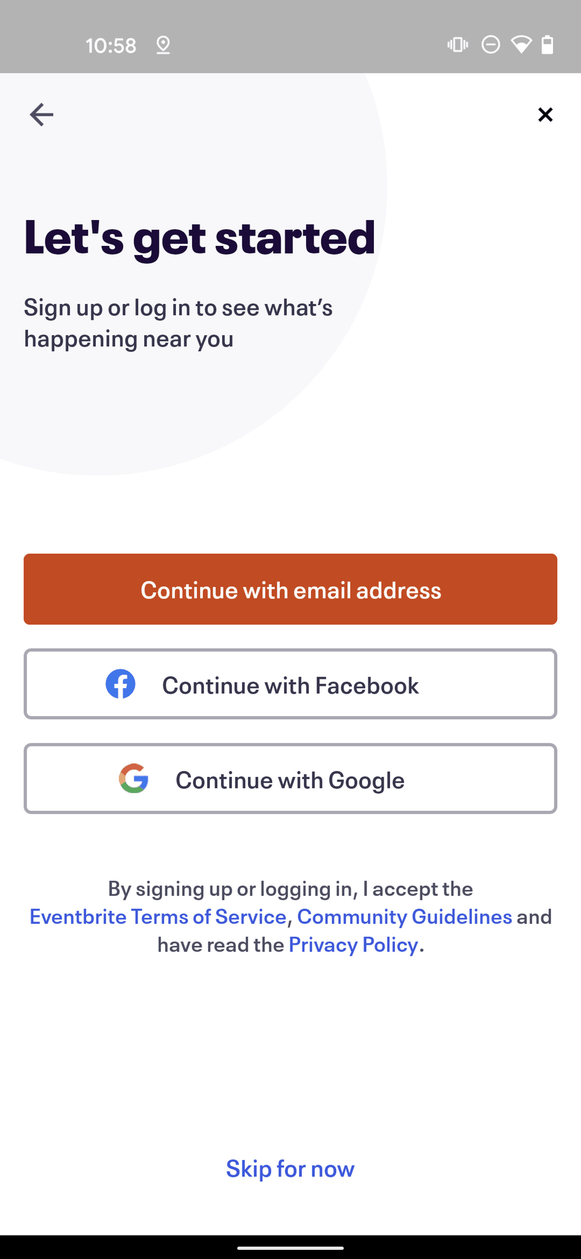 Eventbrite Android Entertainment interface screenshot 4