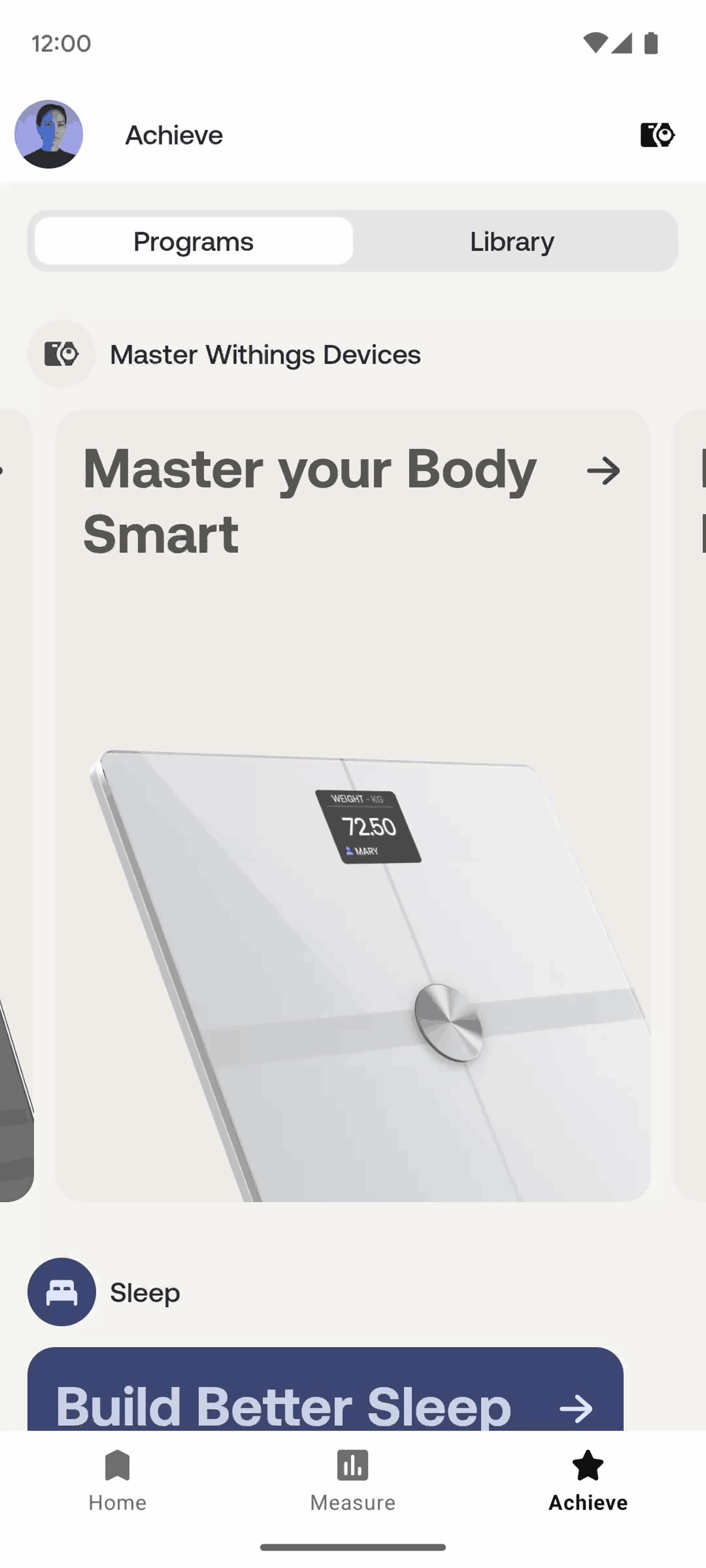 Withings Health Mate Android Health & Fitness interface screenshot 4