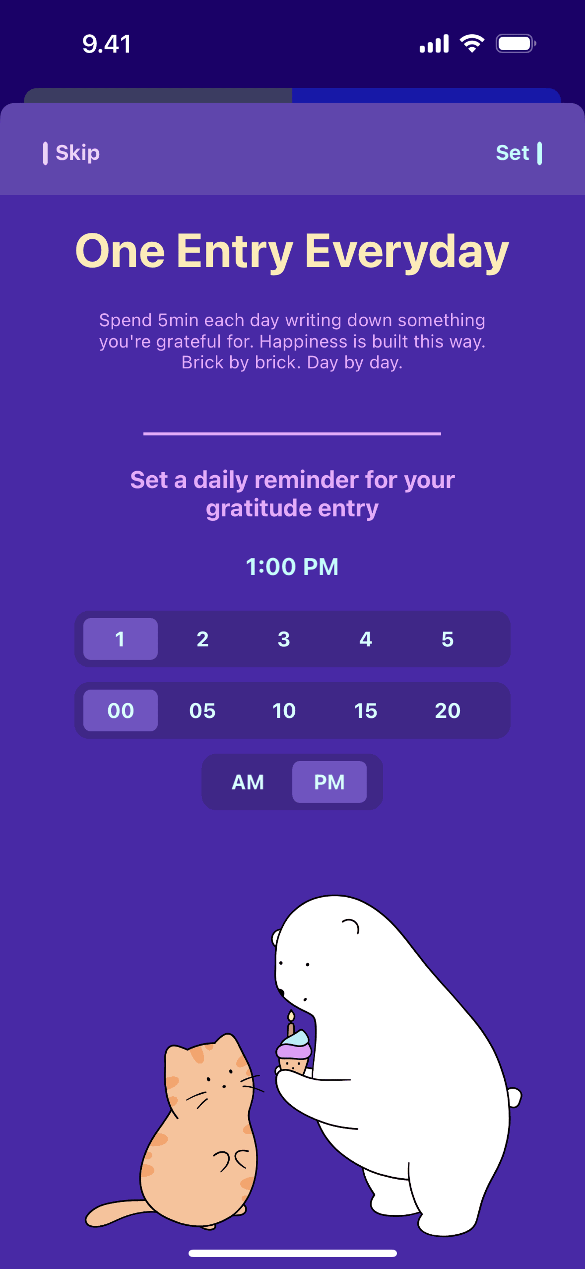 Bears Gratitude iOS Health & Fitness interface screenshot 2