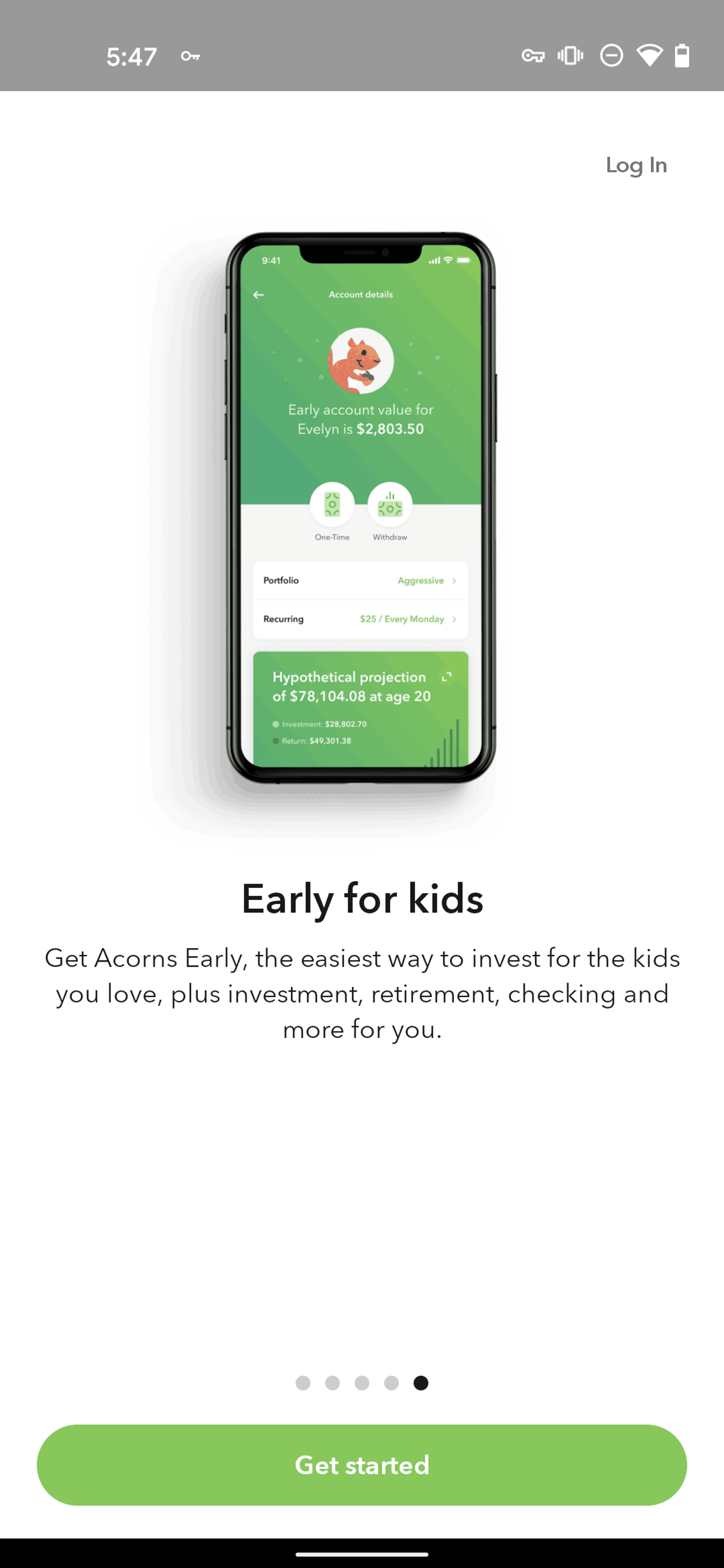 Acorns Android Finance interface screenshot 6