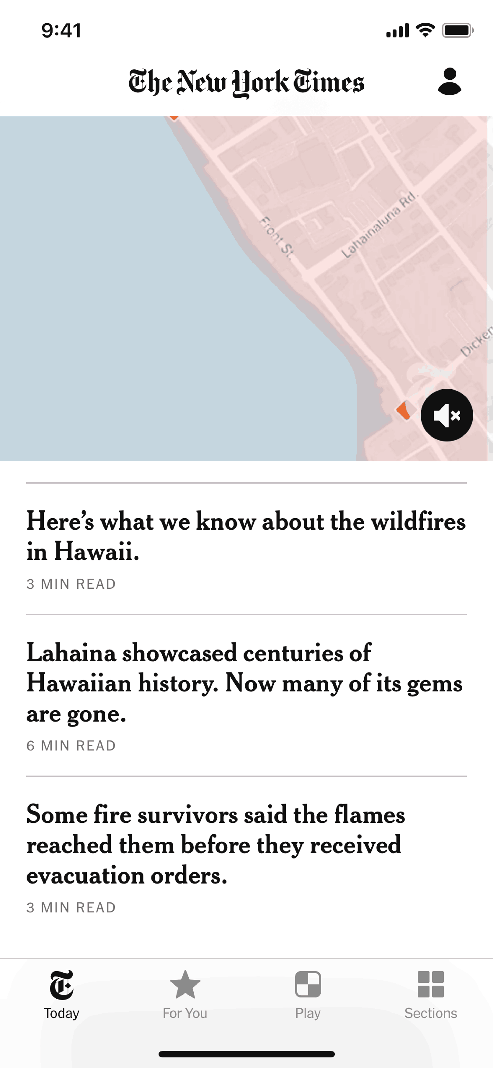 The New York Times iOS News interface screenshot 20