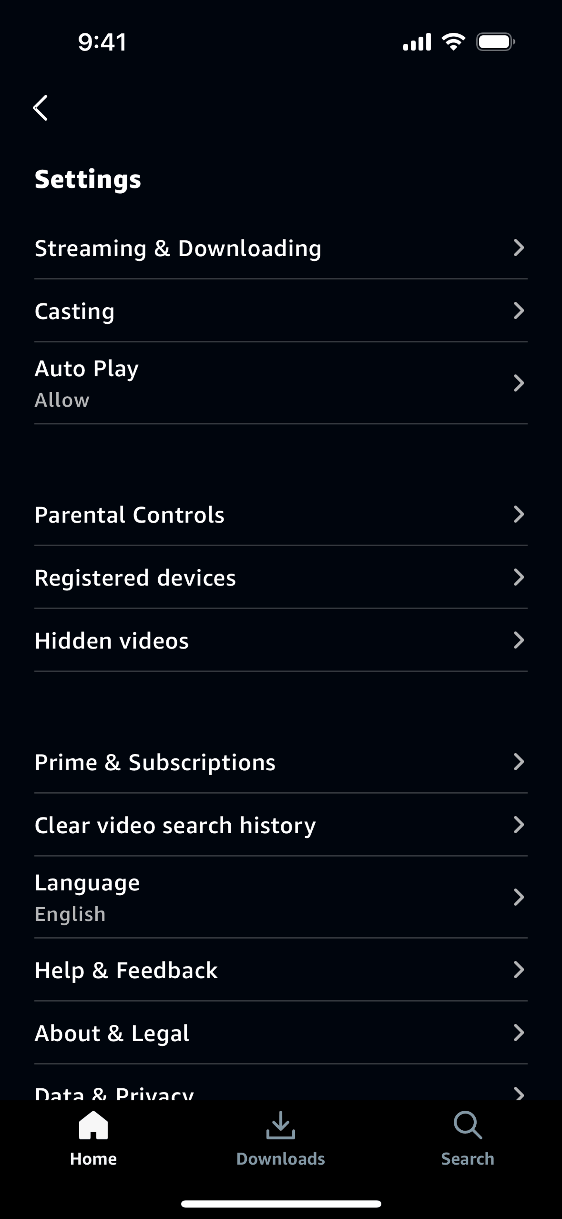 Prime Video iOS Entertainment interface screenshot 20