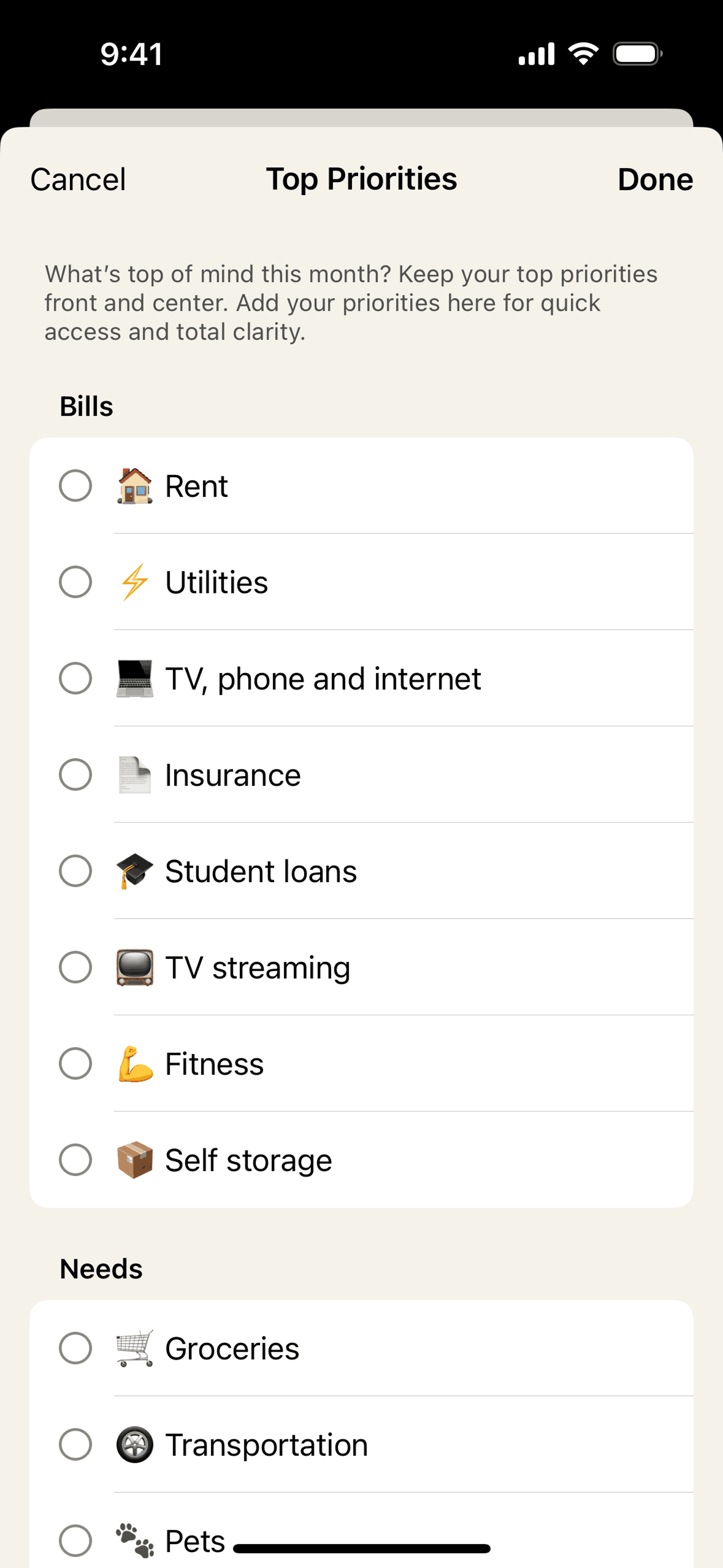 YNAB iOS Finance interface screenshot 7