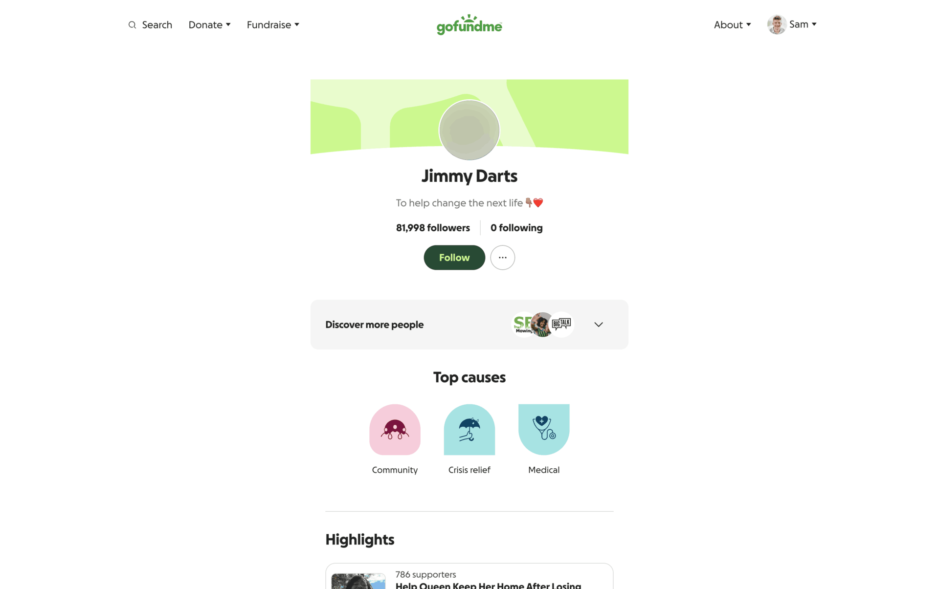 GoFundMe Web Finance interface screenshot 20