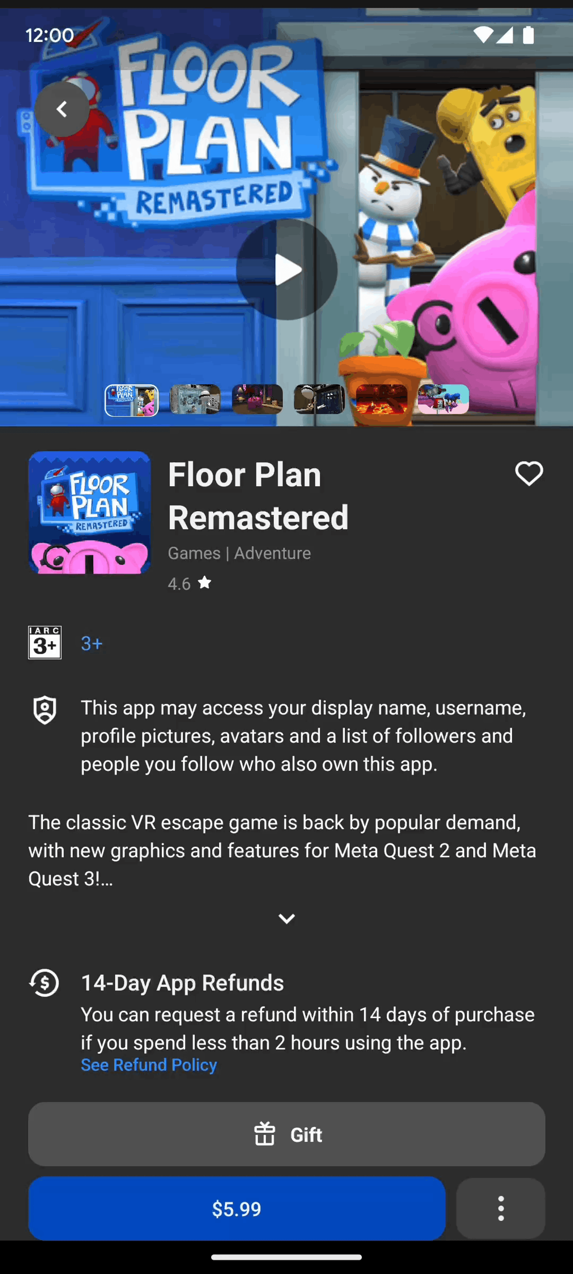 Meta Quest Android Entertainment interface screenshot 2