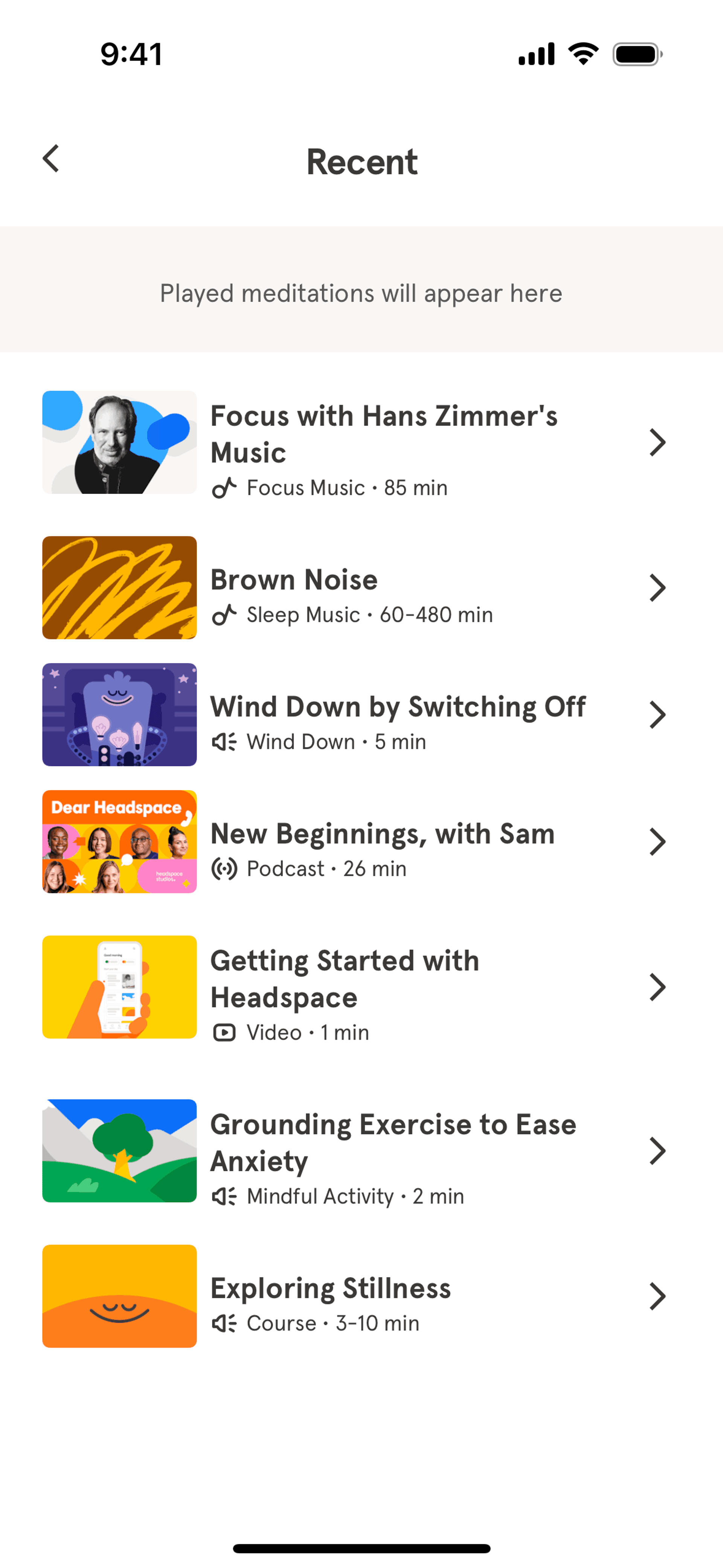 Headspace iOS Health & Fitness interface screenshot 18