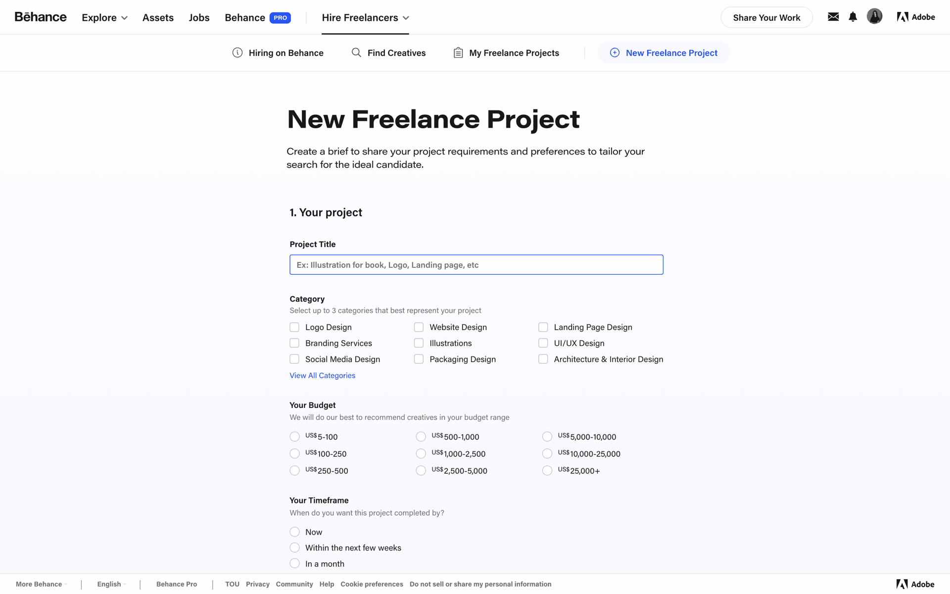 Behance Web Photo & Video interface screenshot 14