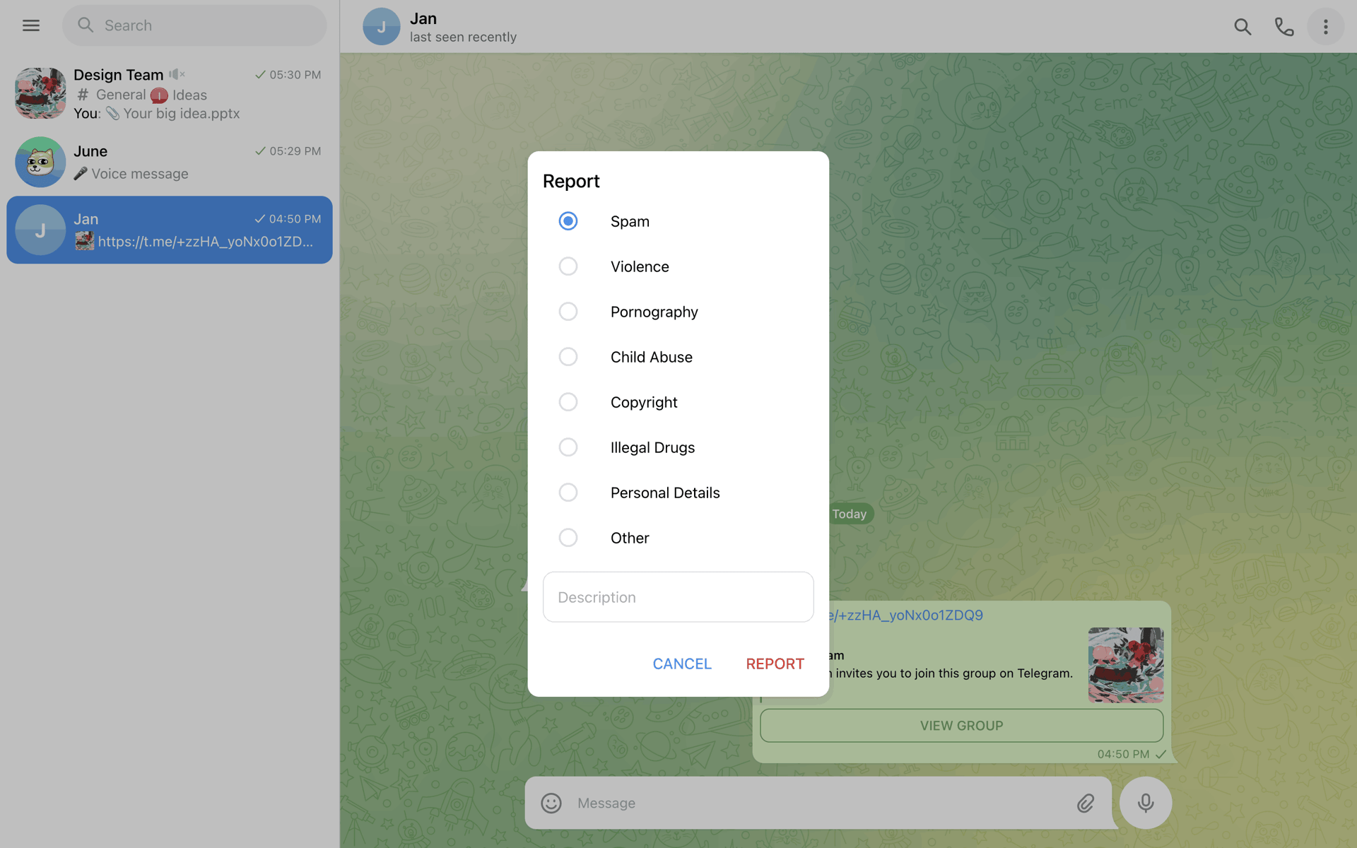Telegram Web Social Networking interface screenshot 18