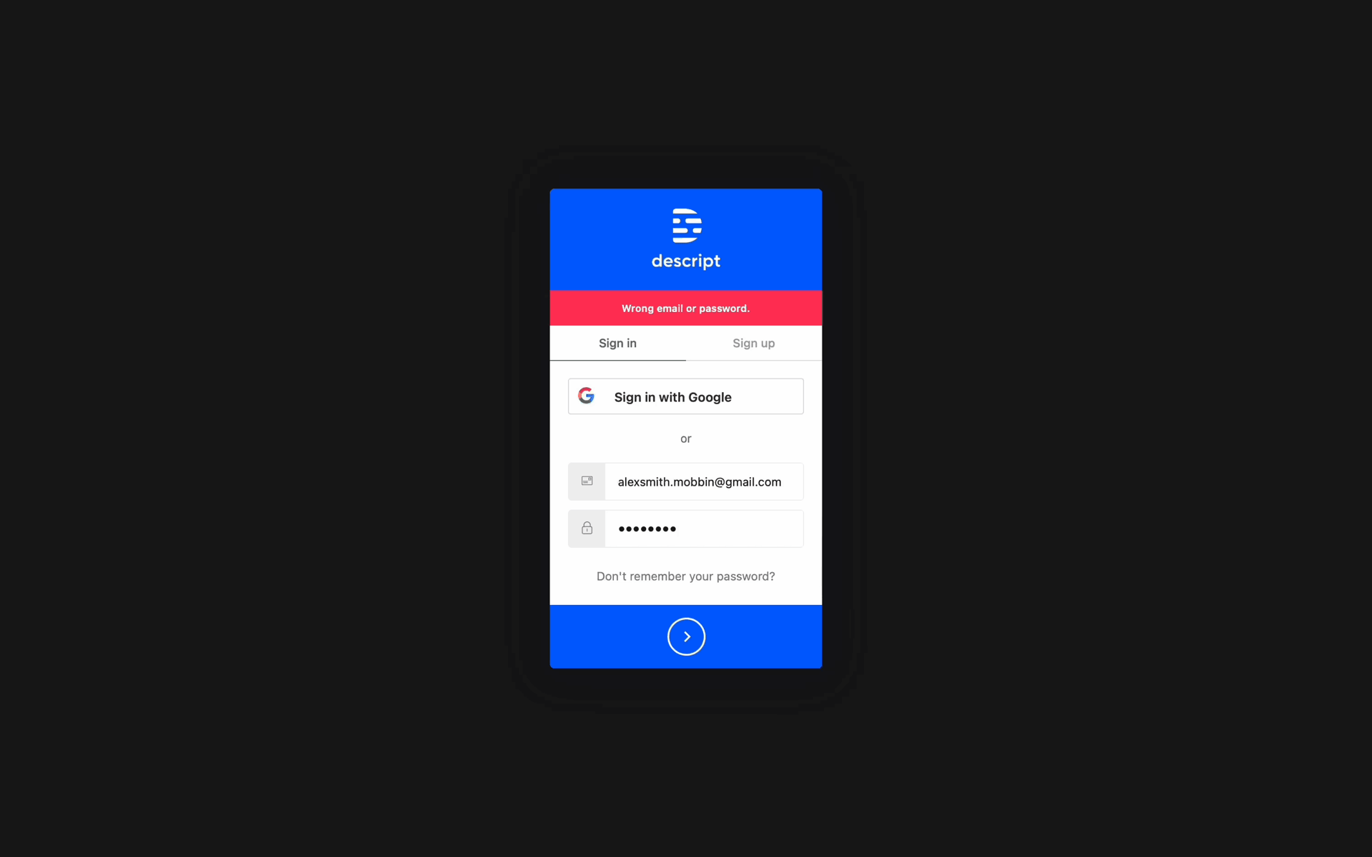 Descript Web Photo & Video interface screenshot 5