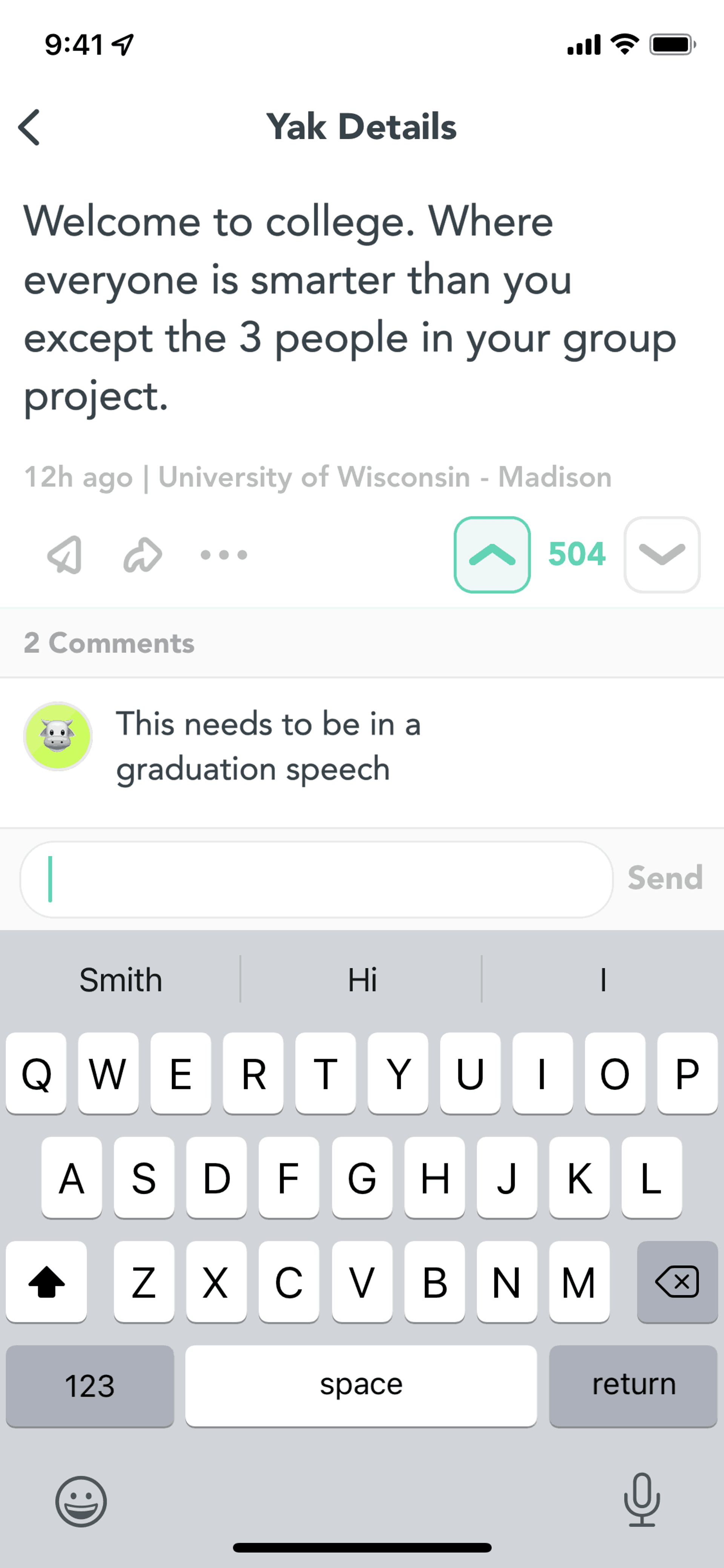 Yik Yak iOS Social Networking interface screenshot 22