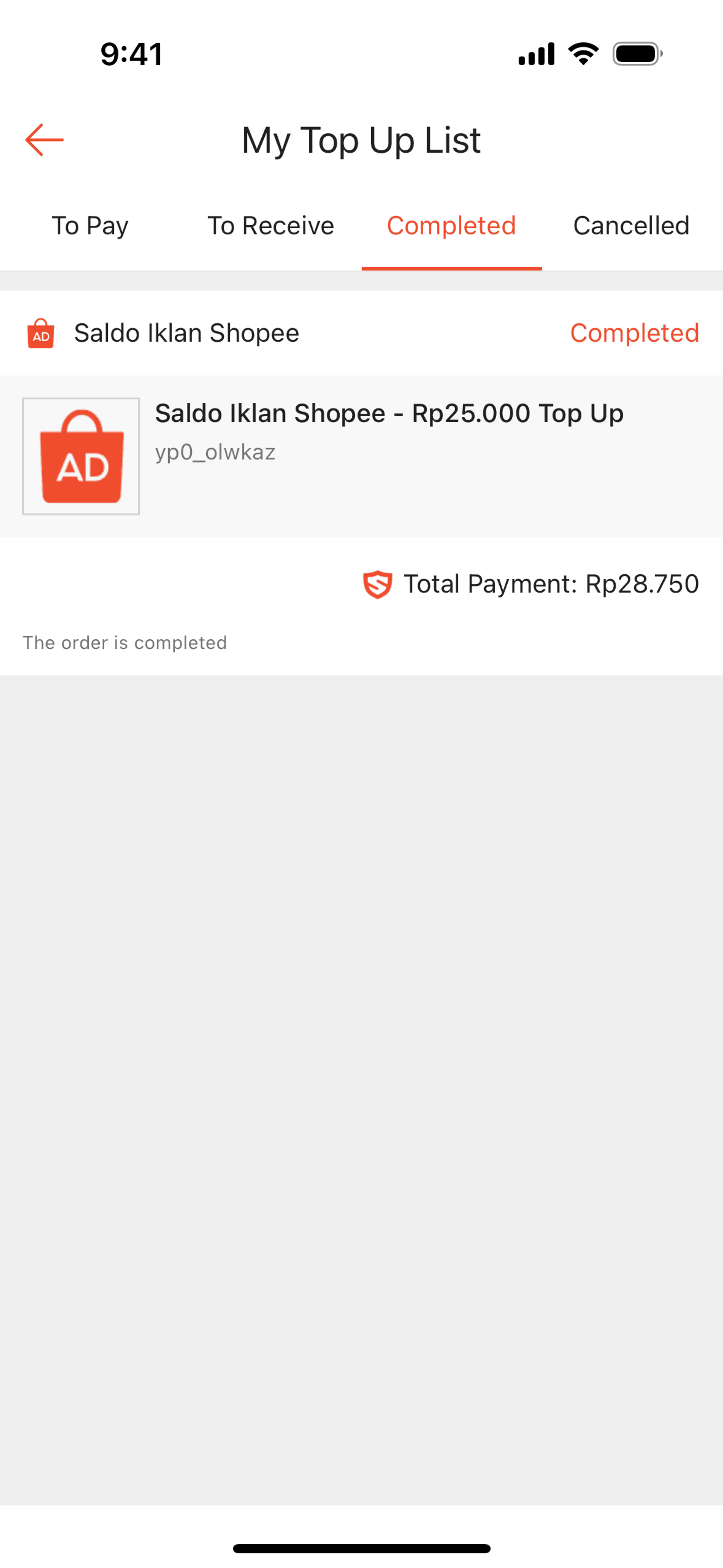 Shopee iOS Shopping interface screenshot 4