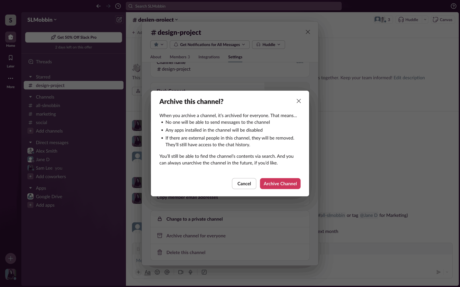 Slack Web Business interface screenshot 22
