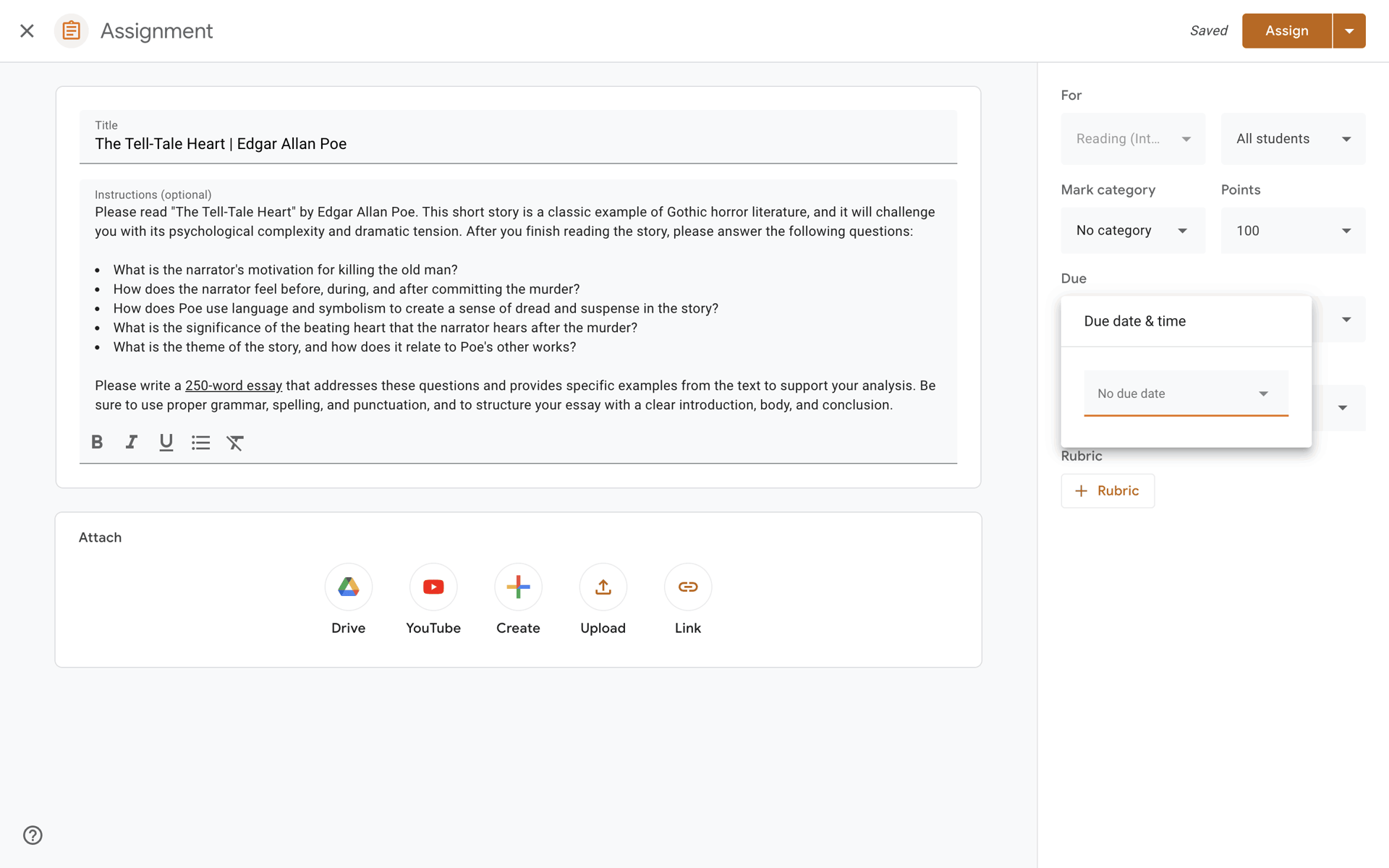 Google Classroom Web Collaboration interface screenshot 22
