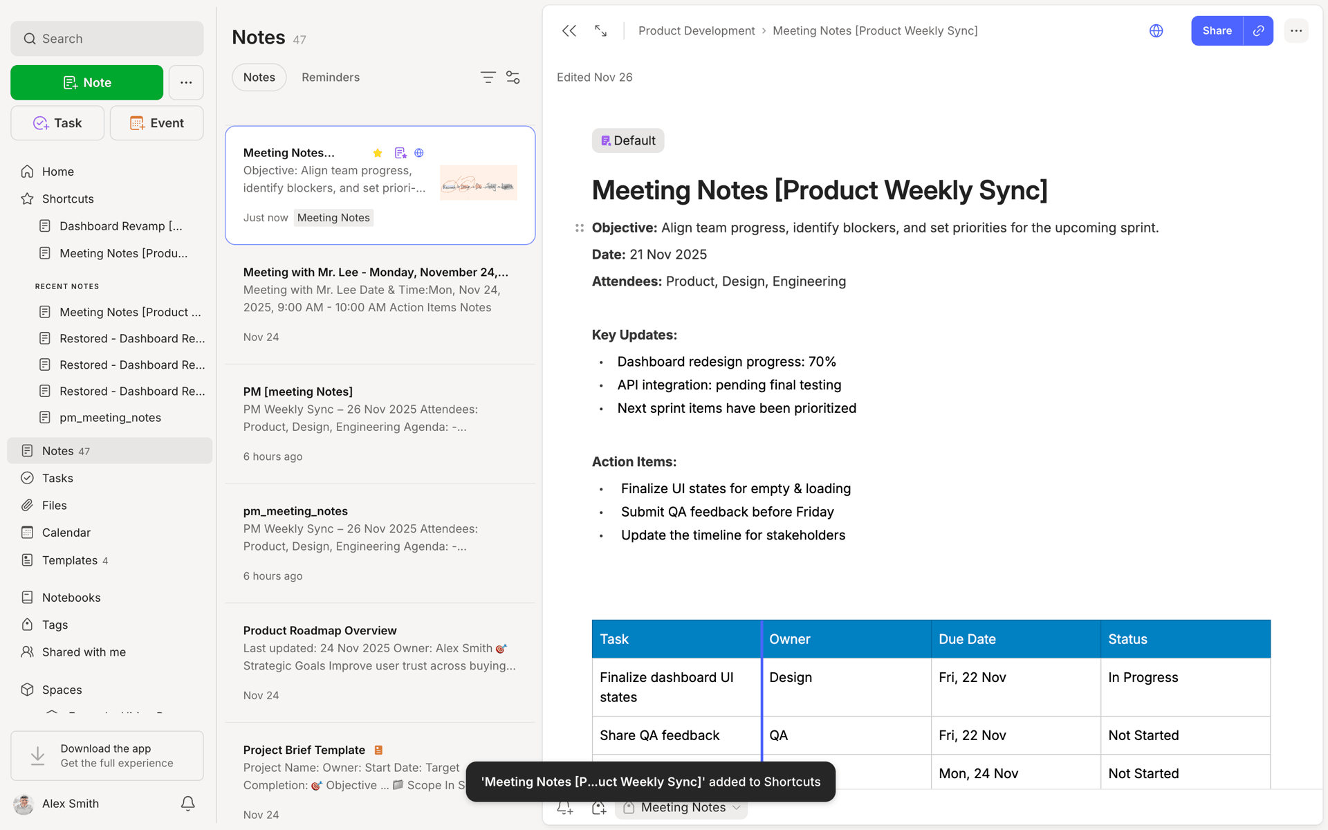 Evernote Web Productivity interface screenshot 15