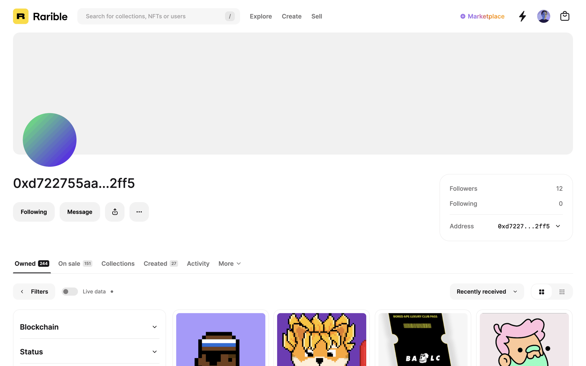Rarible Web Crypto & Web3 interface screenshot 6