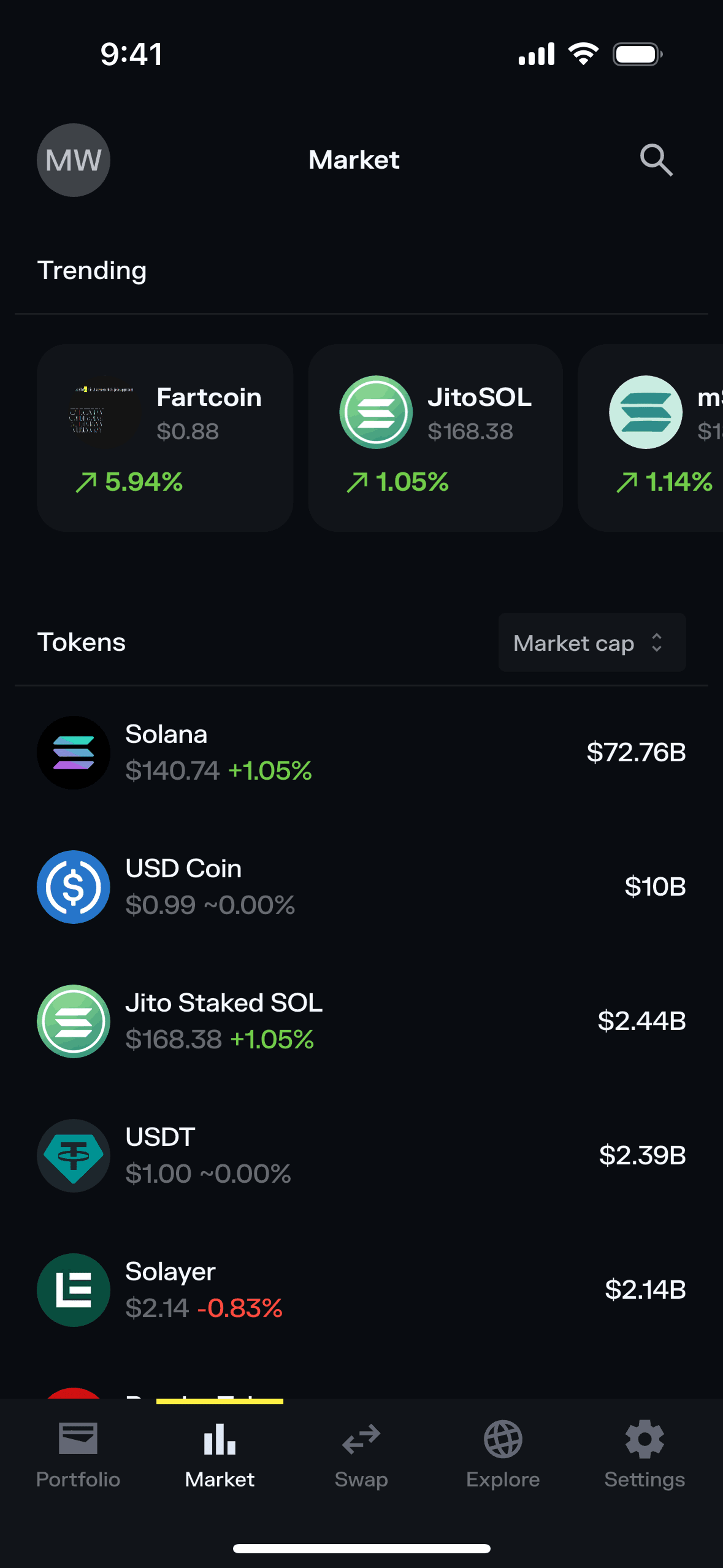 Solflare iOS Crypto & Web3 interface screenshot 6