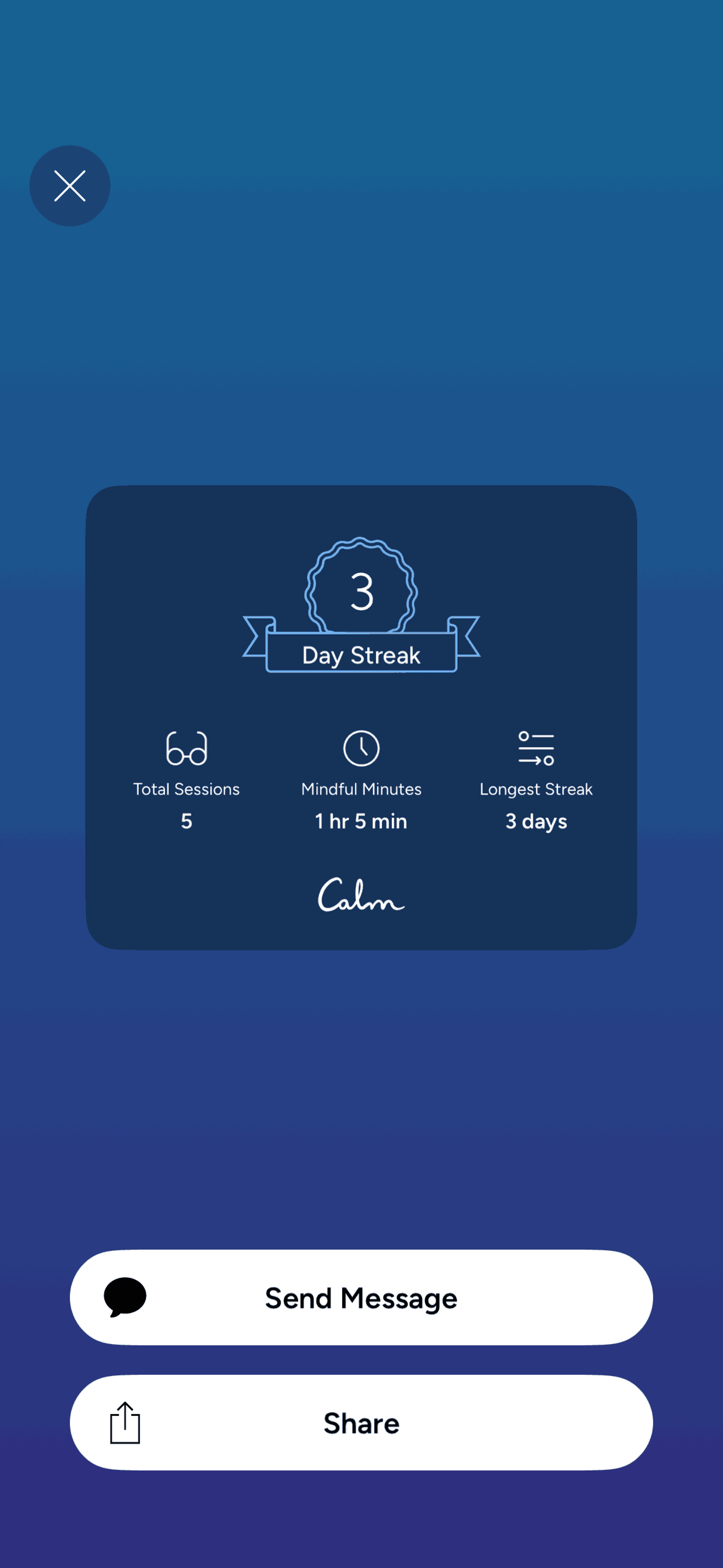 Calm iOS Health & Fitness interface screenshot 8