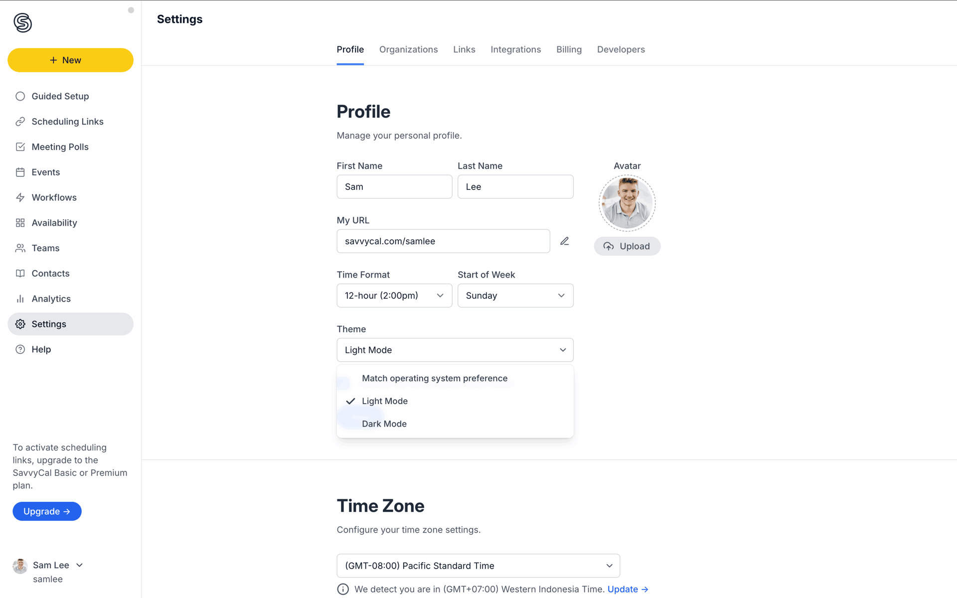 SavvyCal Web Collaboration interface screenshot 21