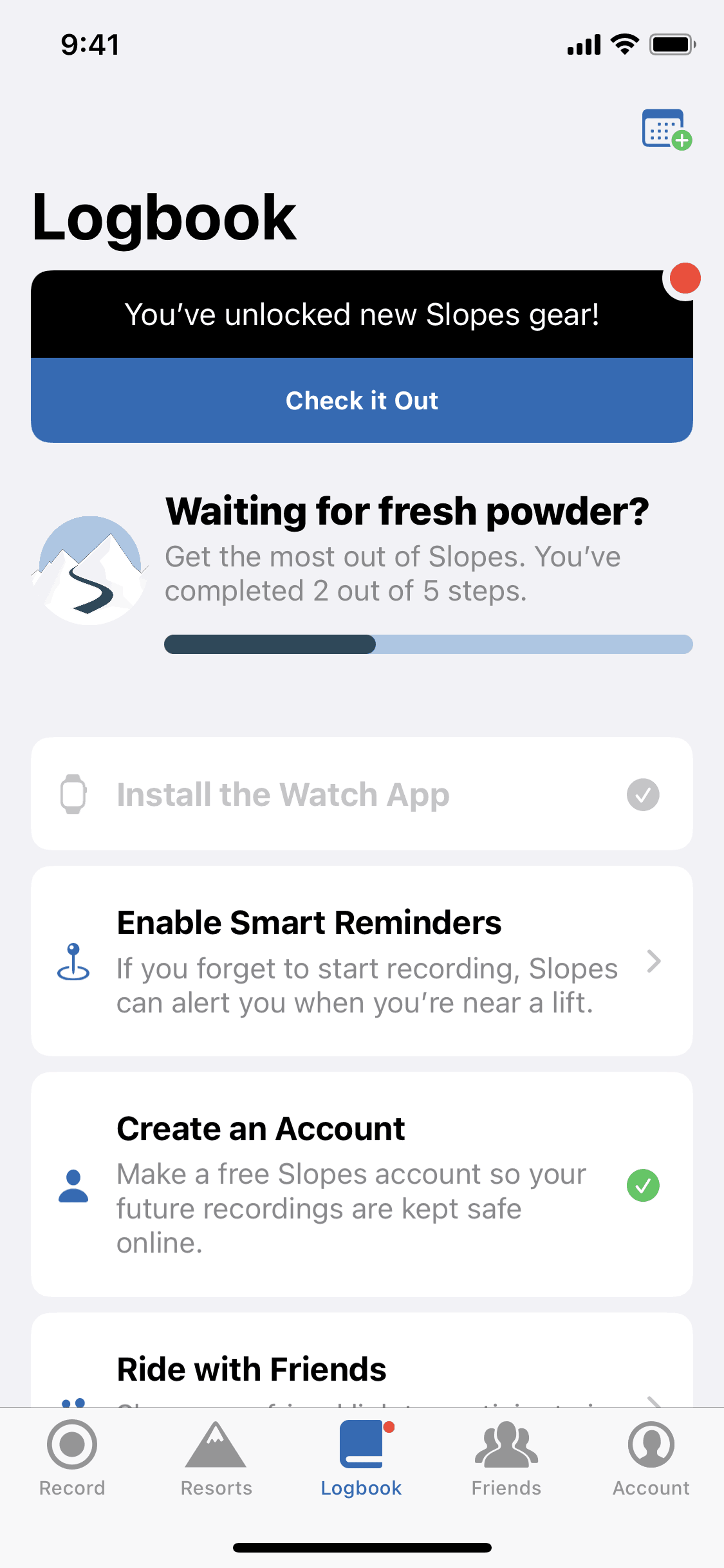 Slopes iOS Sports interface screenshot 7
