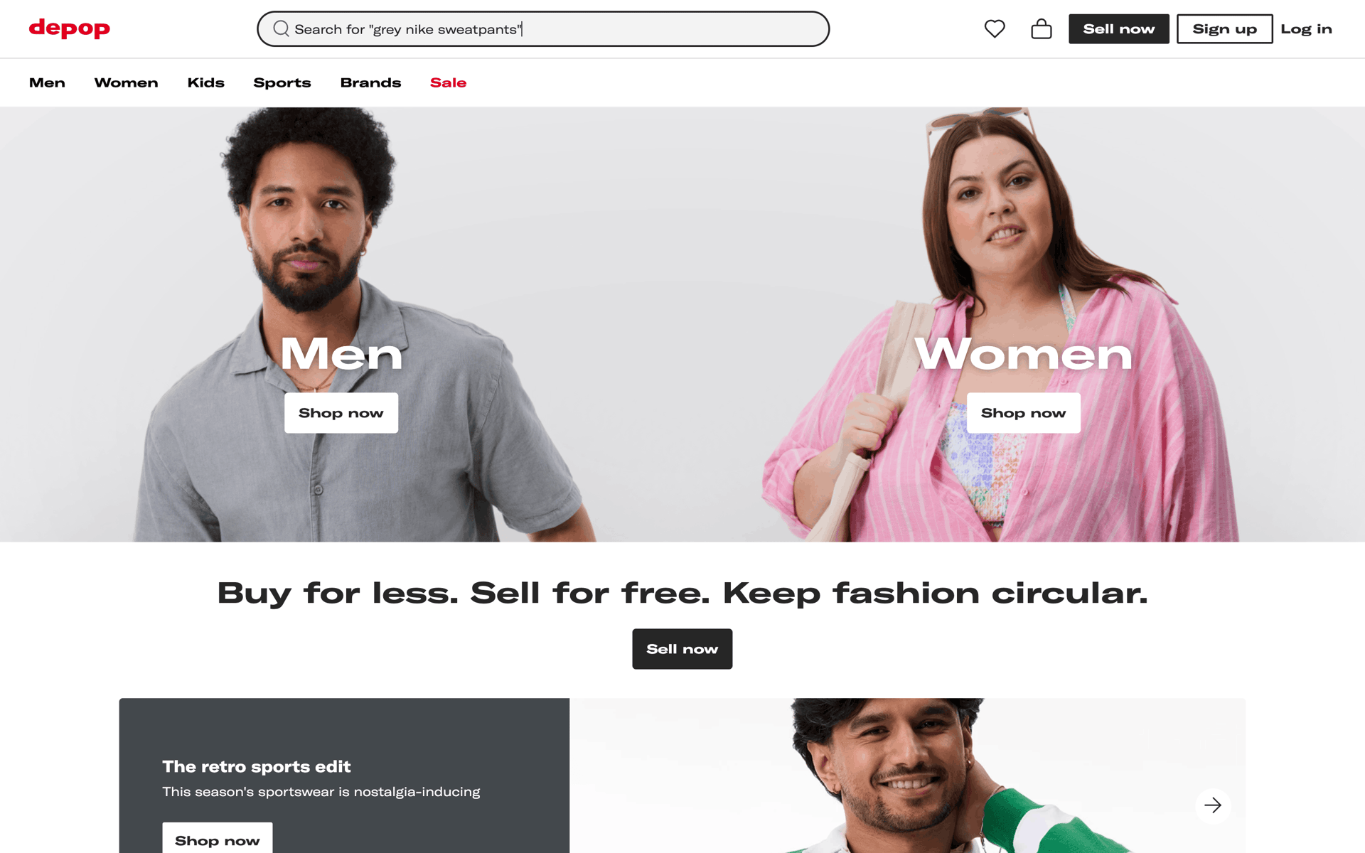 Depop Web Shopping interface screenshot 1