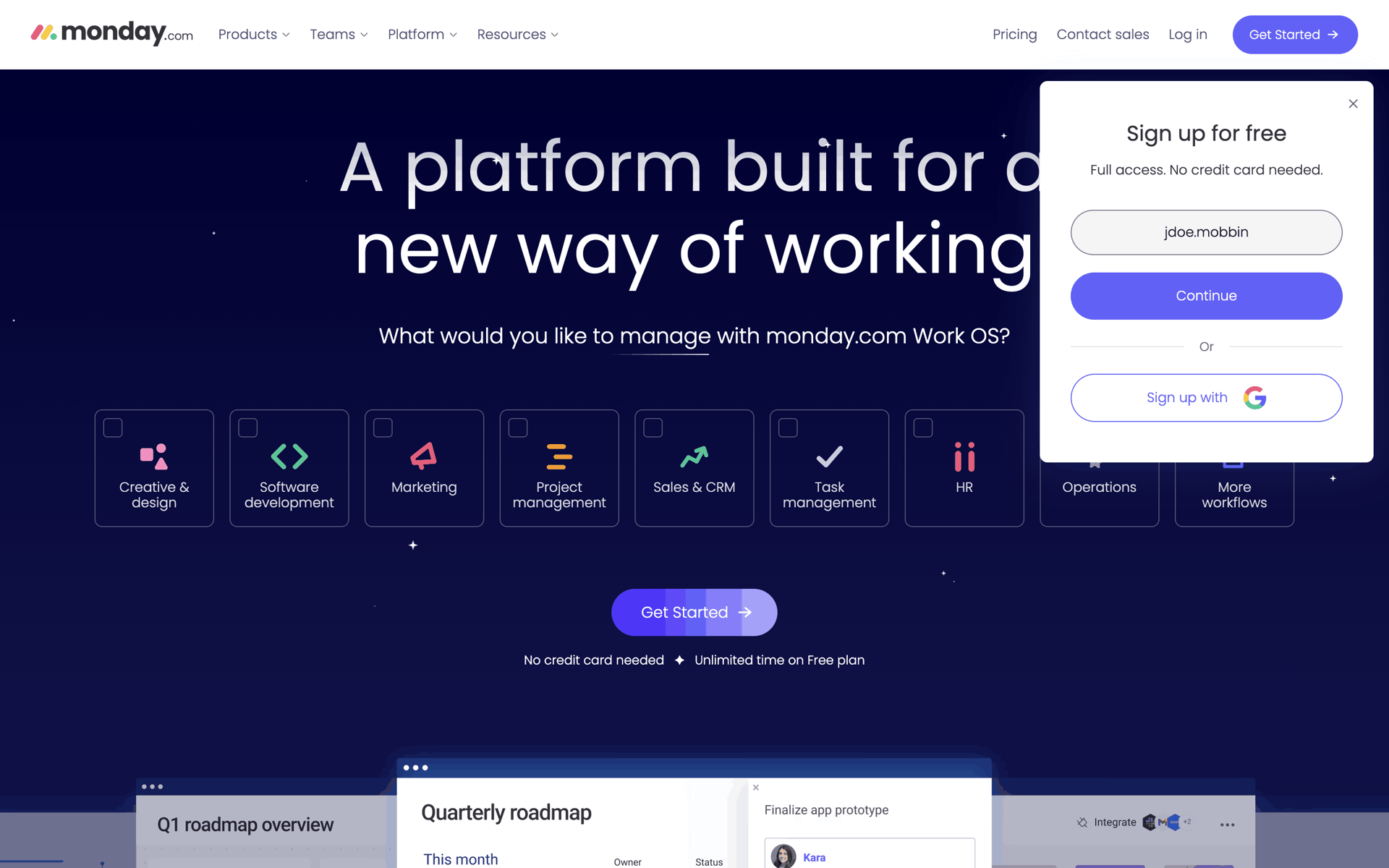 monday.com Web Collaboration interface screenshot 3