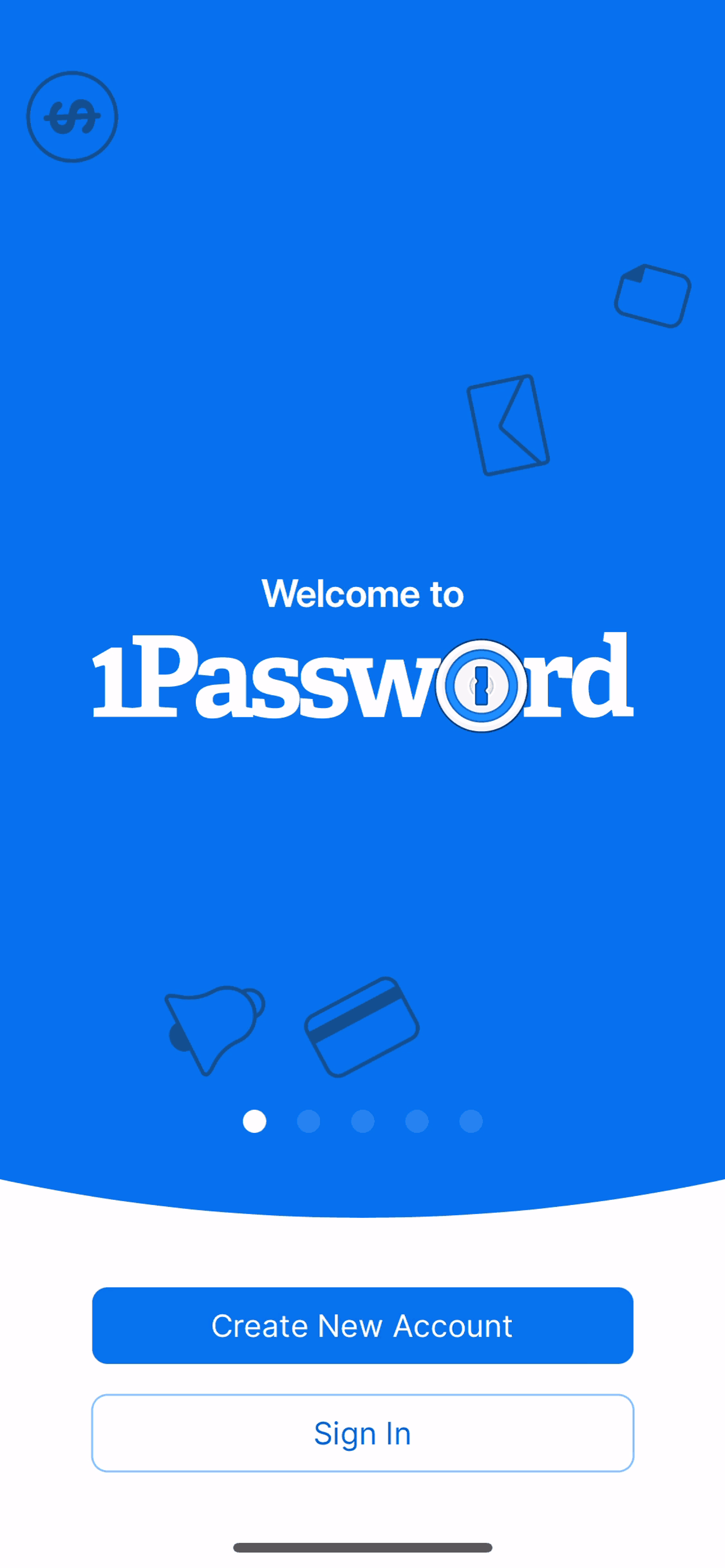 1Password iOS Productivity interface screenshot 1
