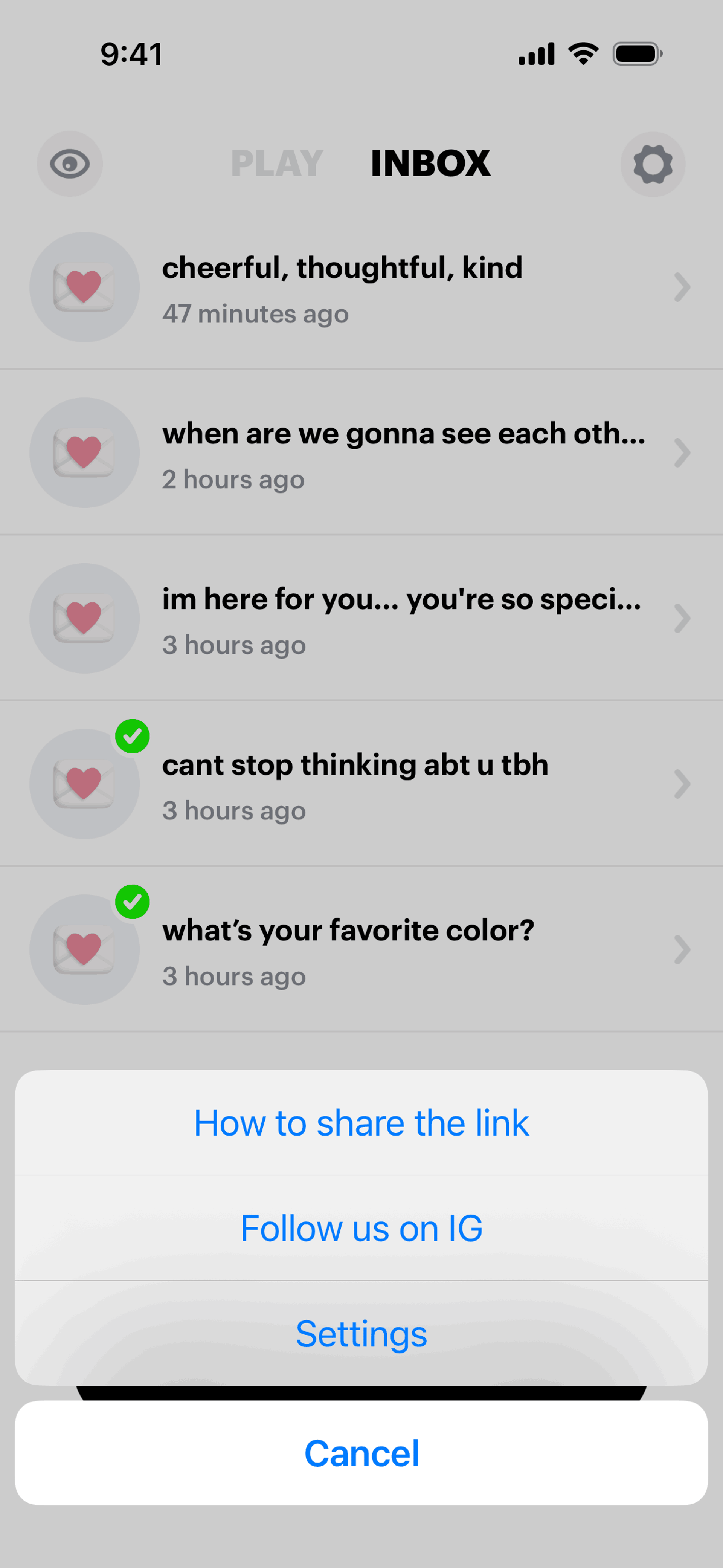 NGL iOS Lifestyle interface screenshot 8