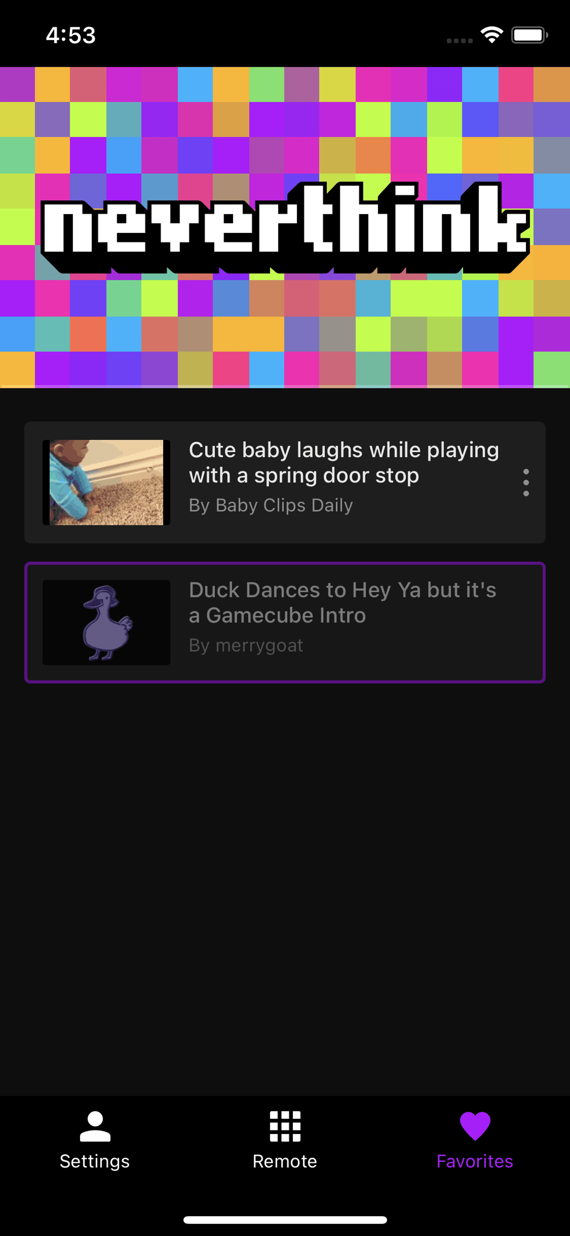 Neverthink iOS Entertainment interface screenshot 17