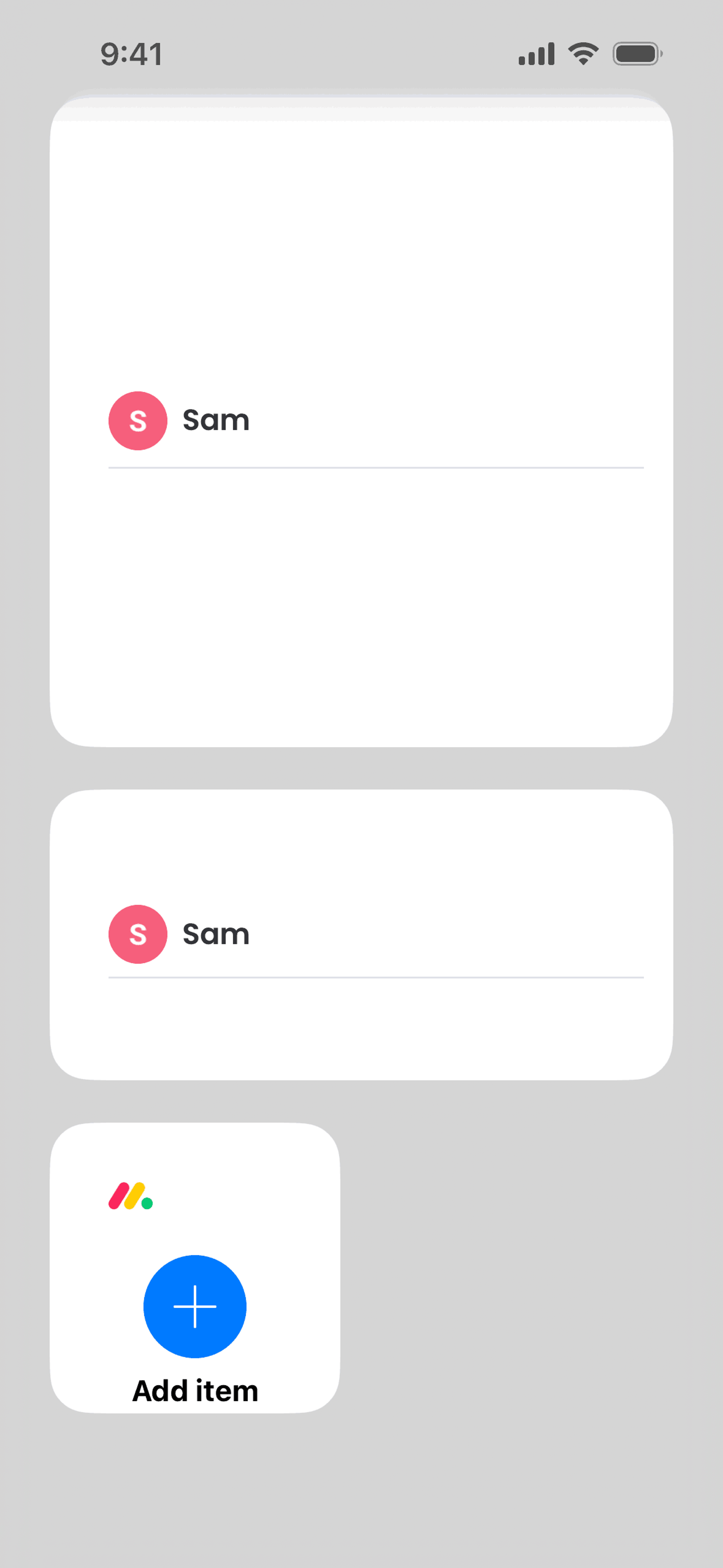monday.com iOS Collaboration interface screenshot 1