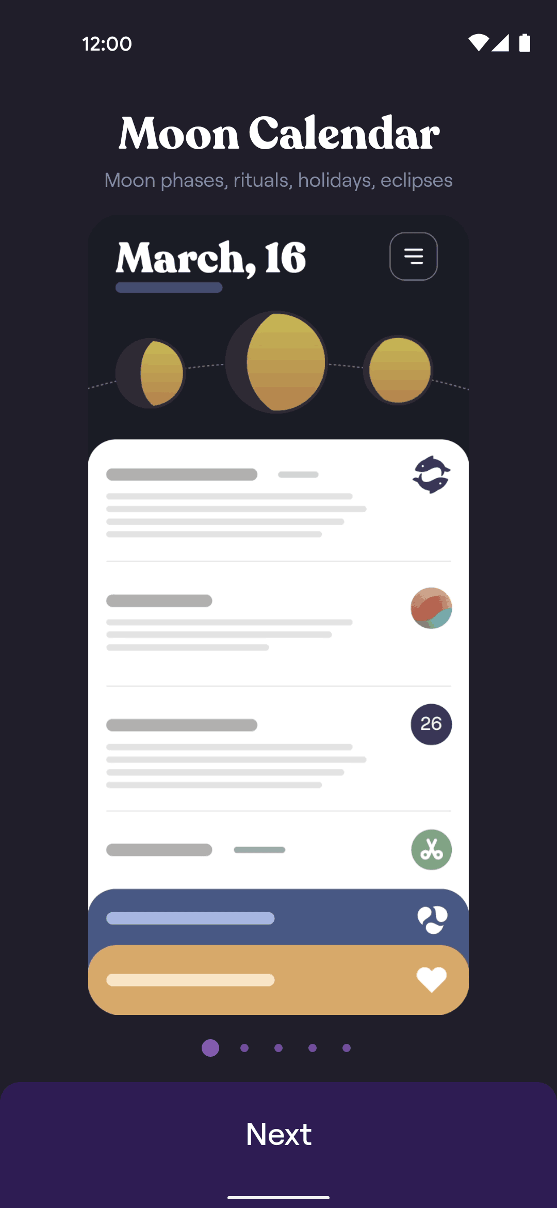 Moonly Android Lifestyle interface screenshot 6