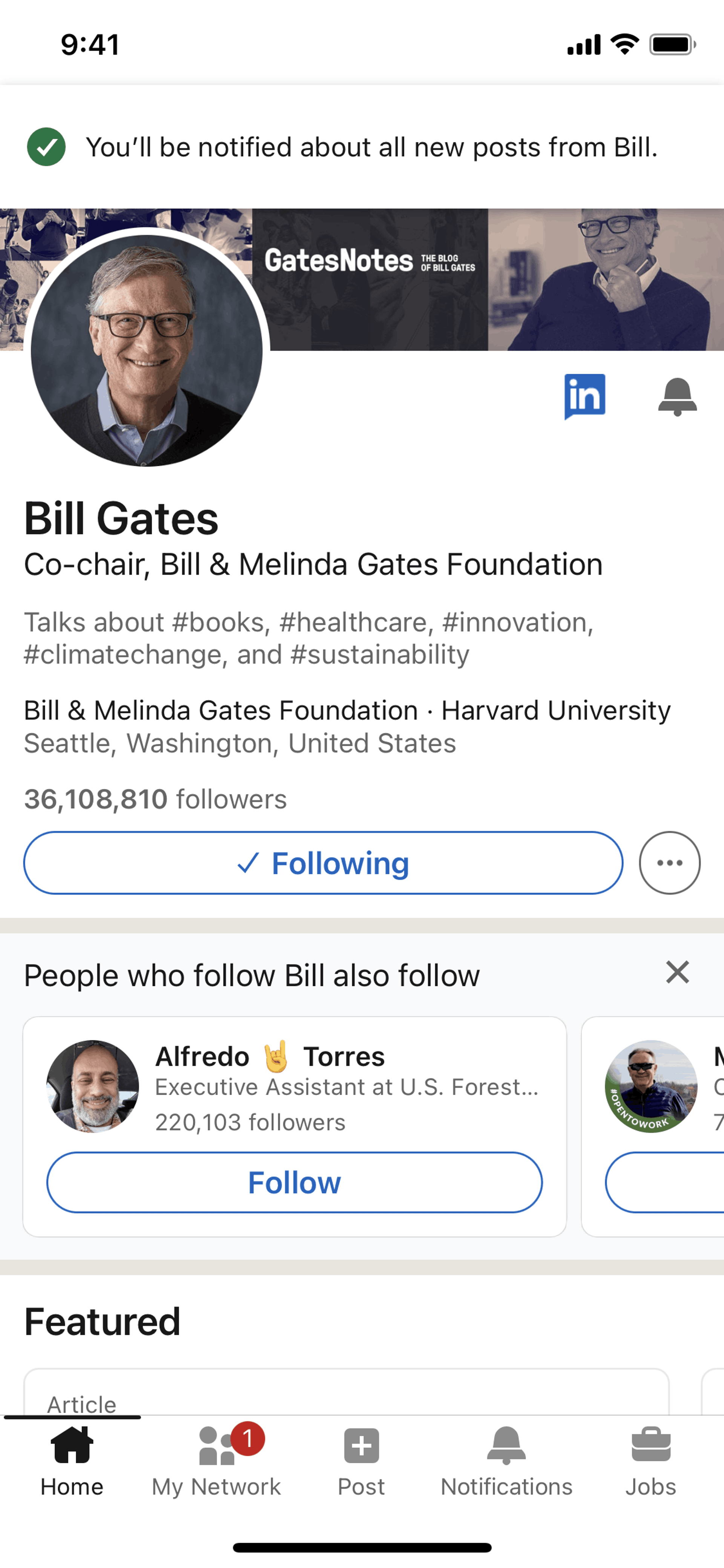 LinkedIn iOS Business interface screenshot 19