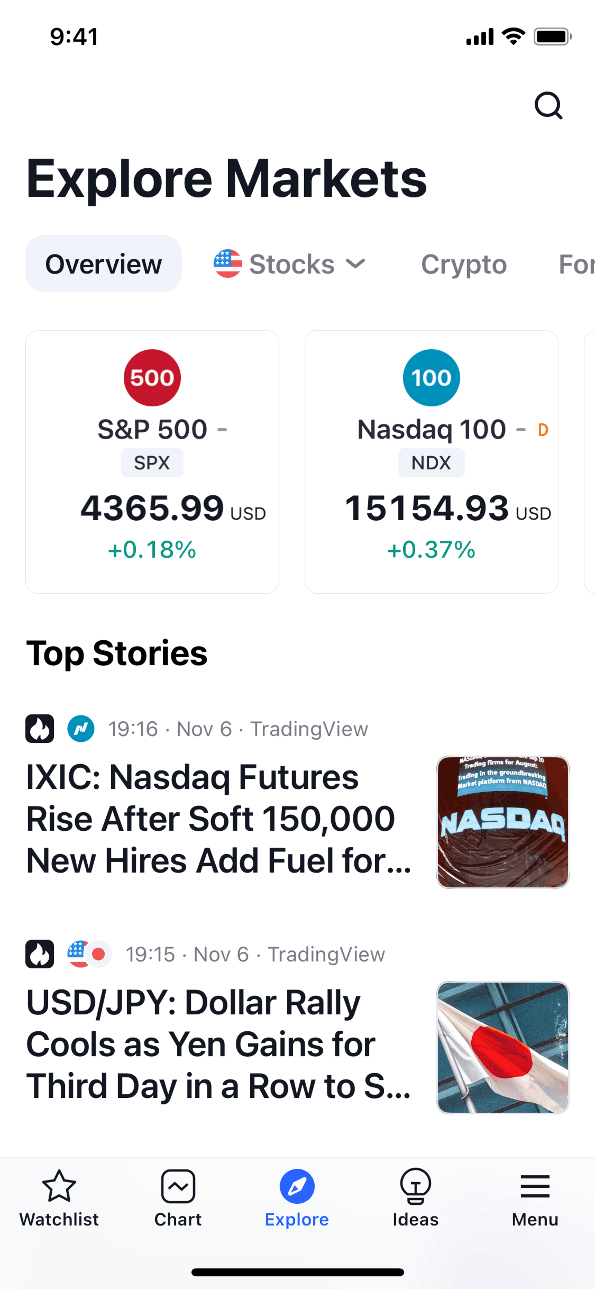 TradingView iOS Finance interface screenshot 24