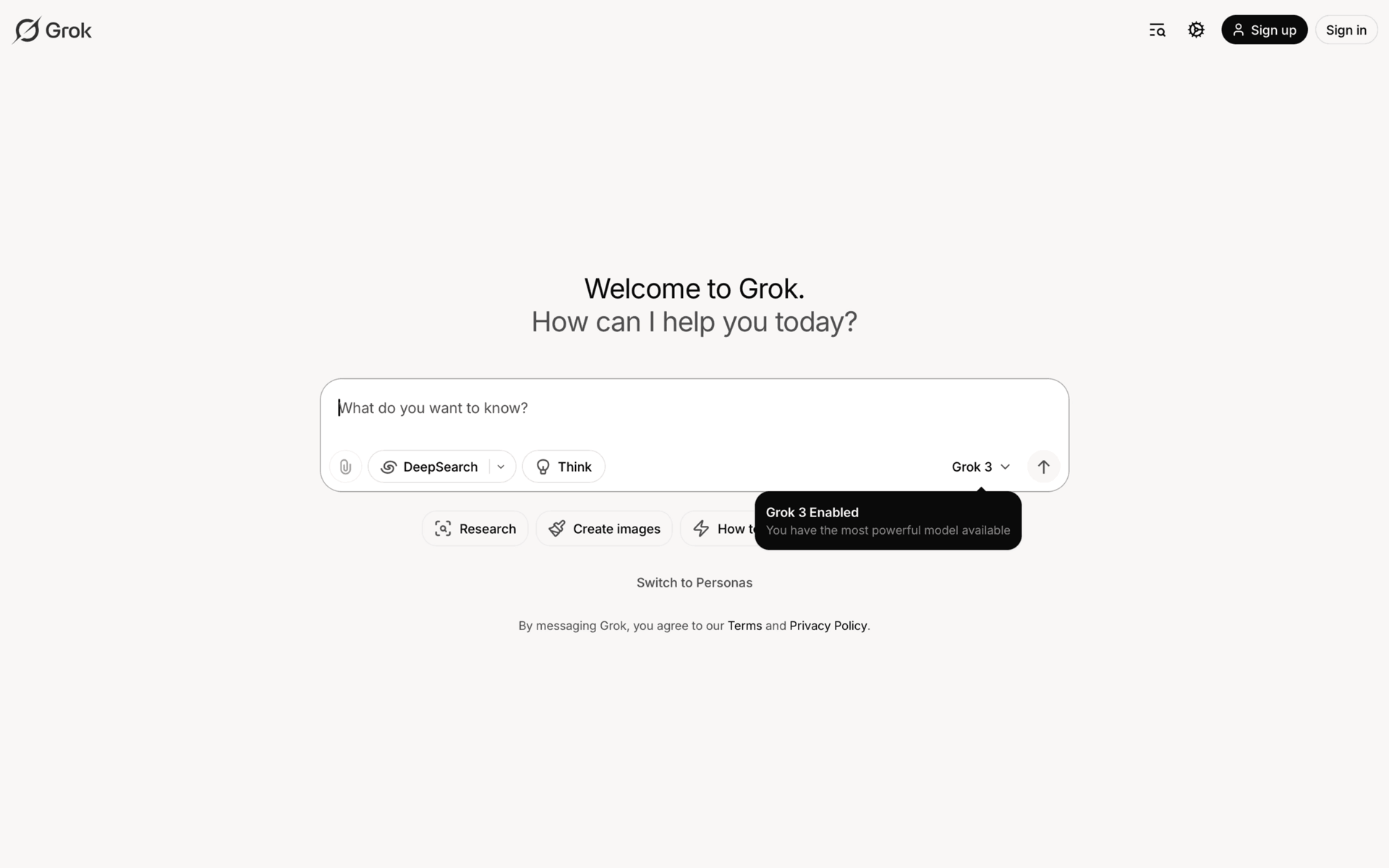 Grok Web AI interface screenshot 6