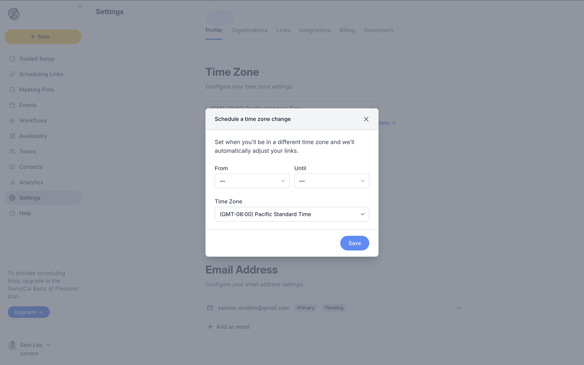 SavvyCal Web Collaboration interface screenshot 22
