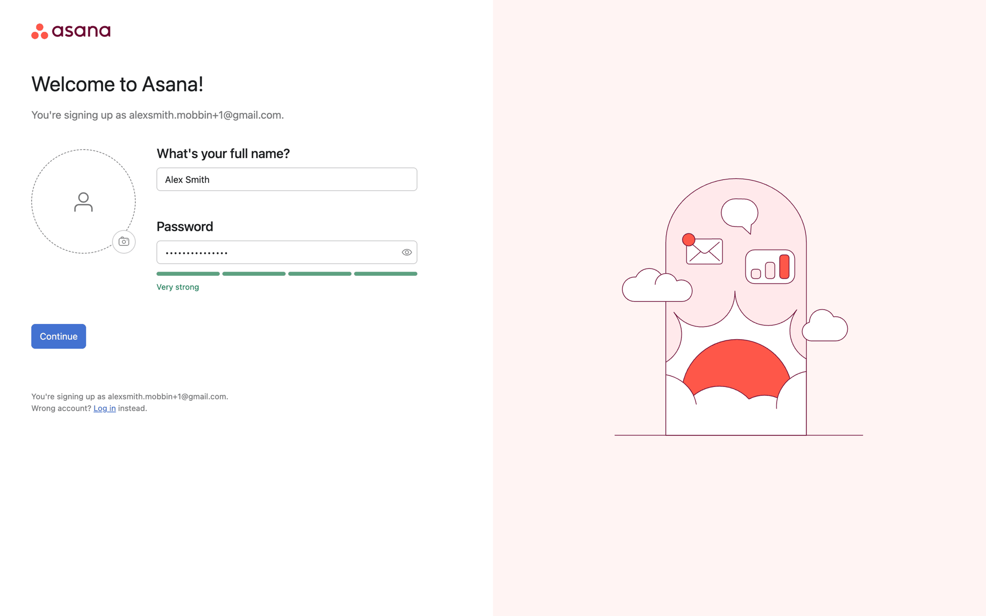 Onboarding on Asana (web) screen 9