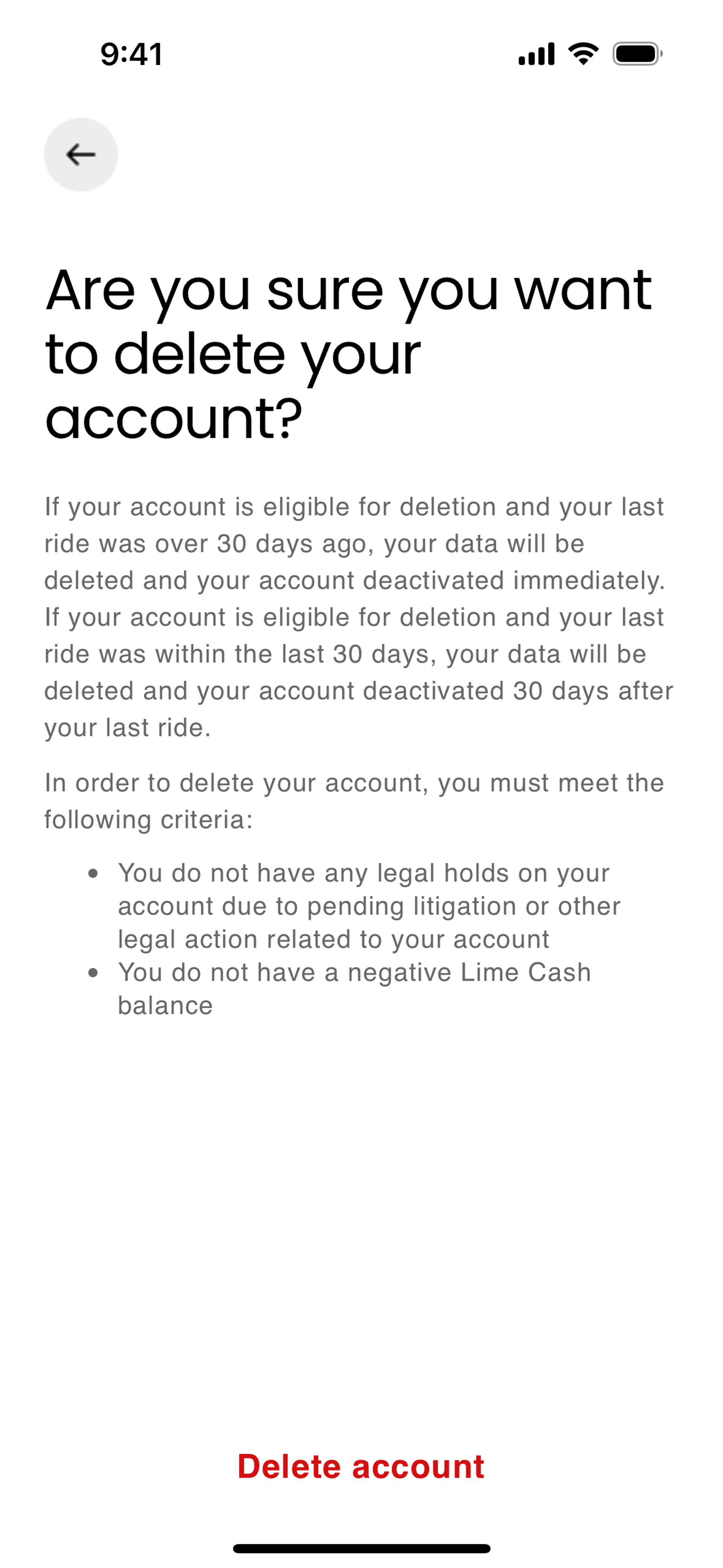 Lime iOS Travel & Transportation interface screenshot 13