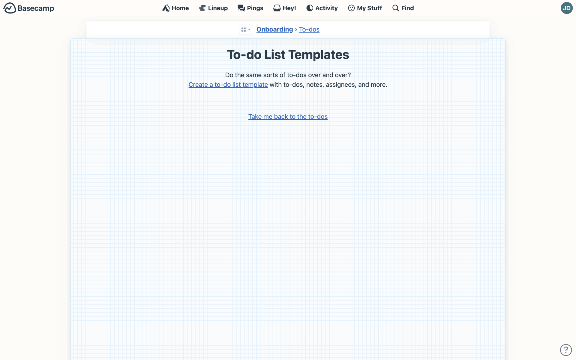 Basecamp Web Business interface screenshot 13